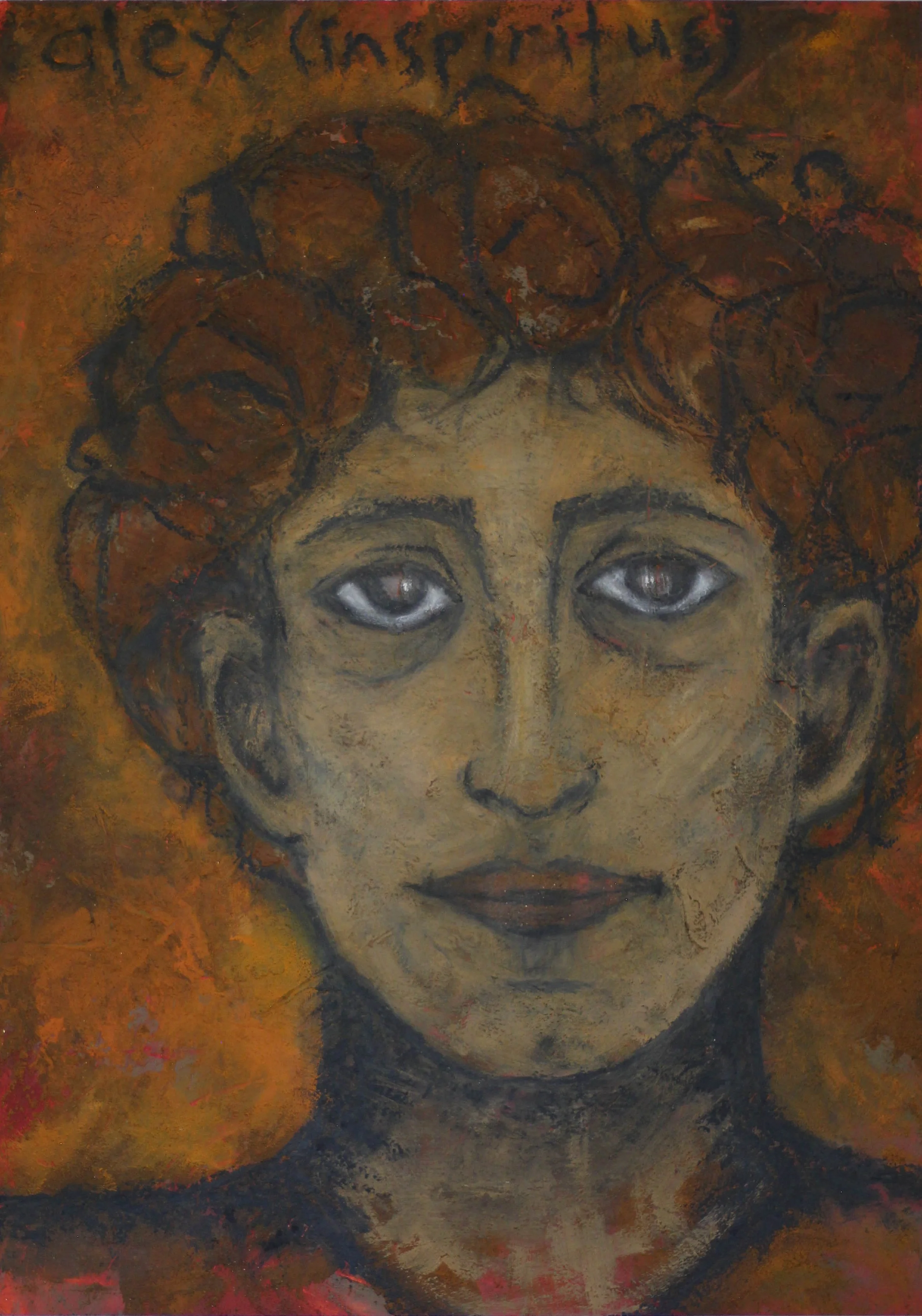 "alex (inspiritus,)" mixed media on paper (22" x 30")