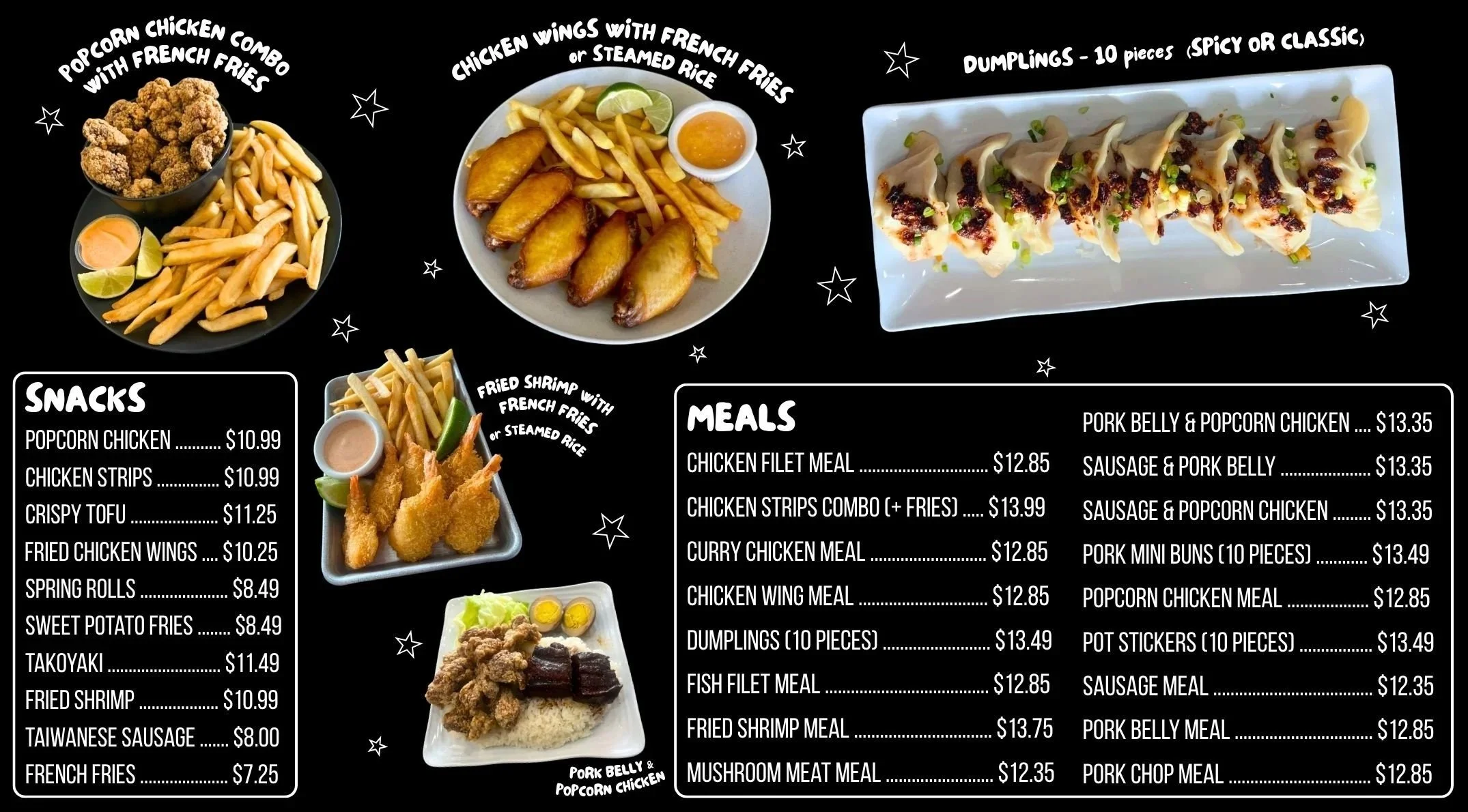 Cup O' Joy Food Menu