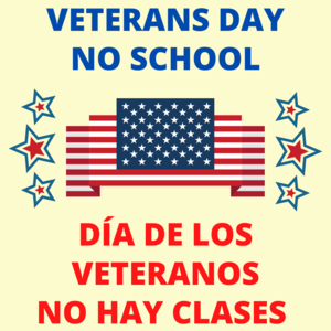 No hay clases - Día de los Veteranos