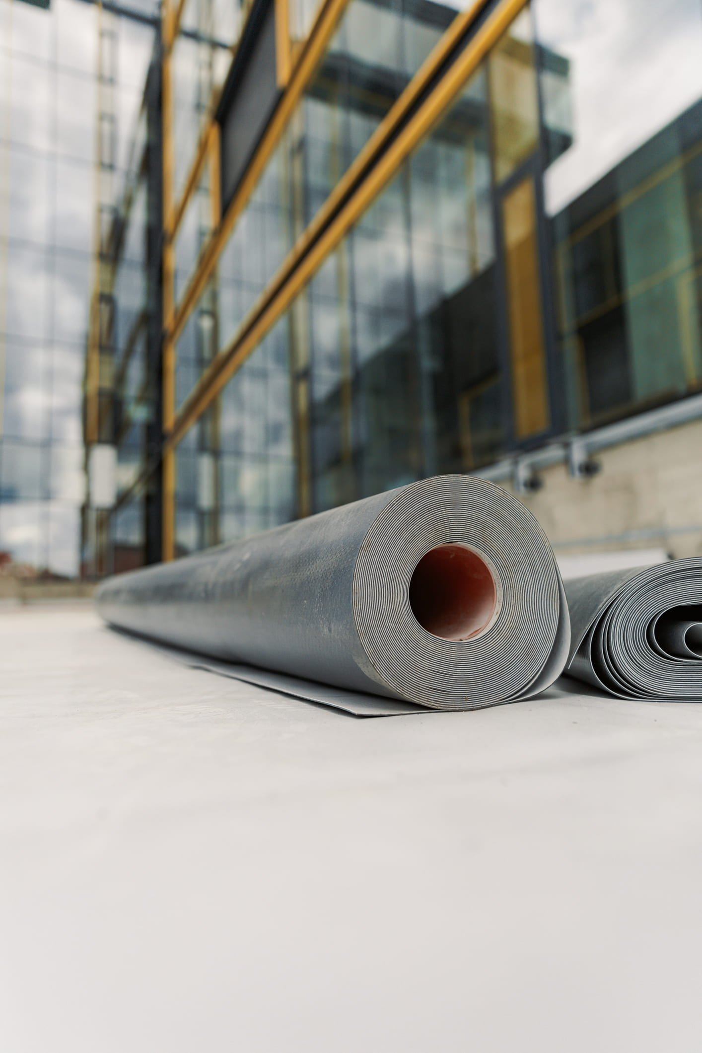 Commercial flat roofing system installation in Calgary