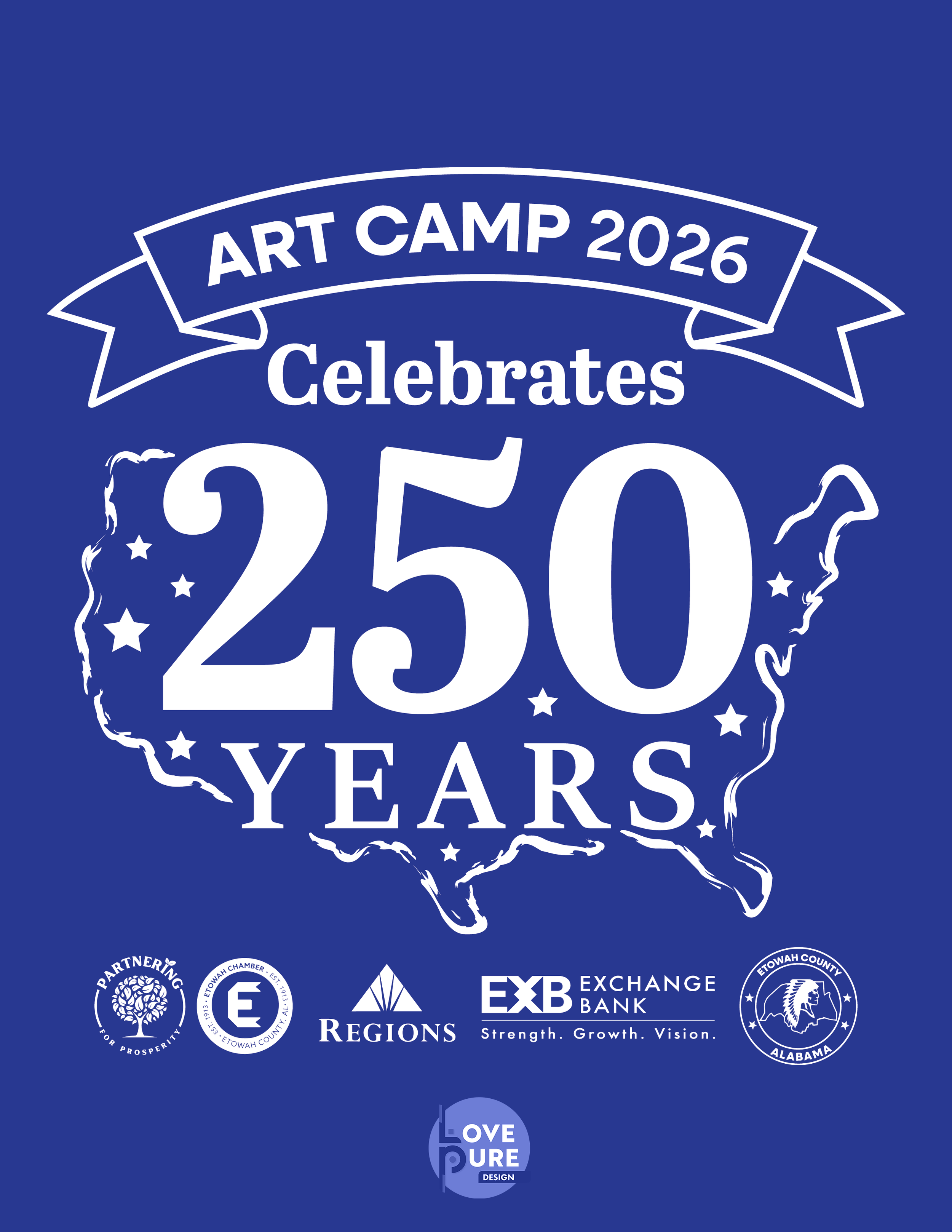 LPD_WATERMARKS_250YrAmericanAnniversary_ArtCamp2026_TShirt_Design_V8_WHITEOnBlue copy 2.png