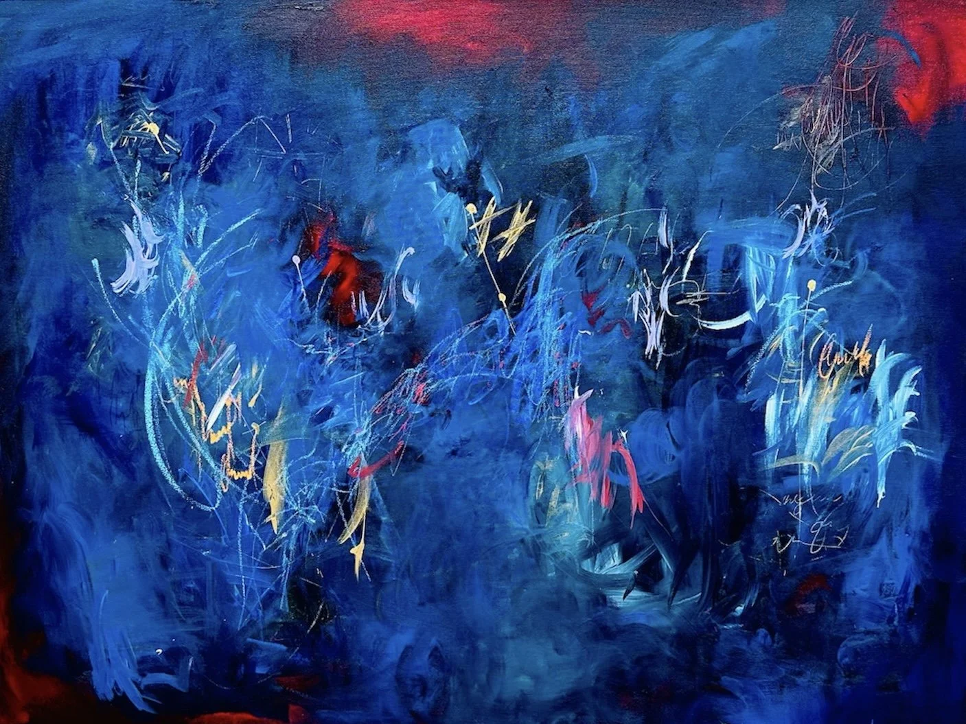 Reclaiming - Beneath the Surface
36"x48" Acrylic & Oil Stick on Canvas