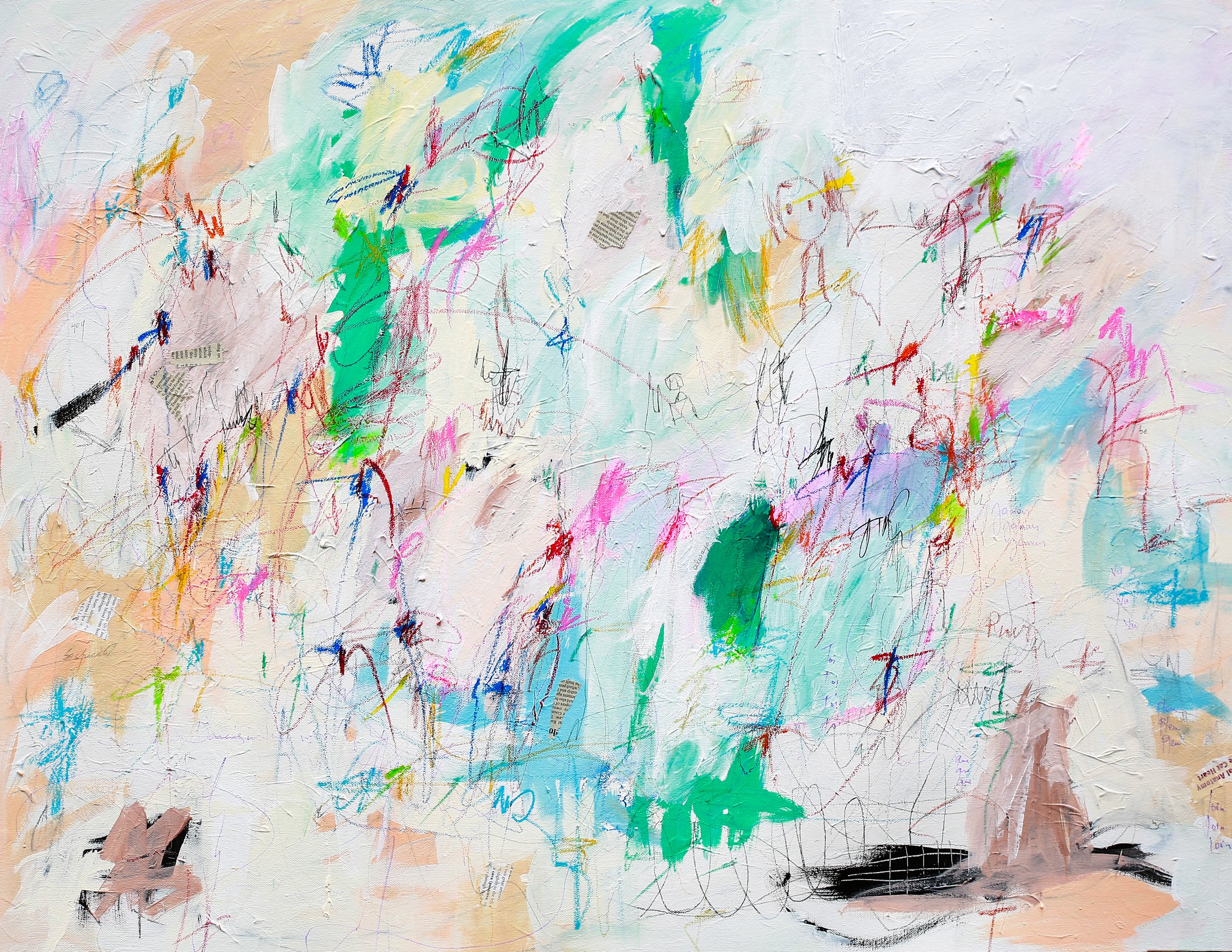 hey girl hey, 30"x 40" Mixed-Media on Canvas