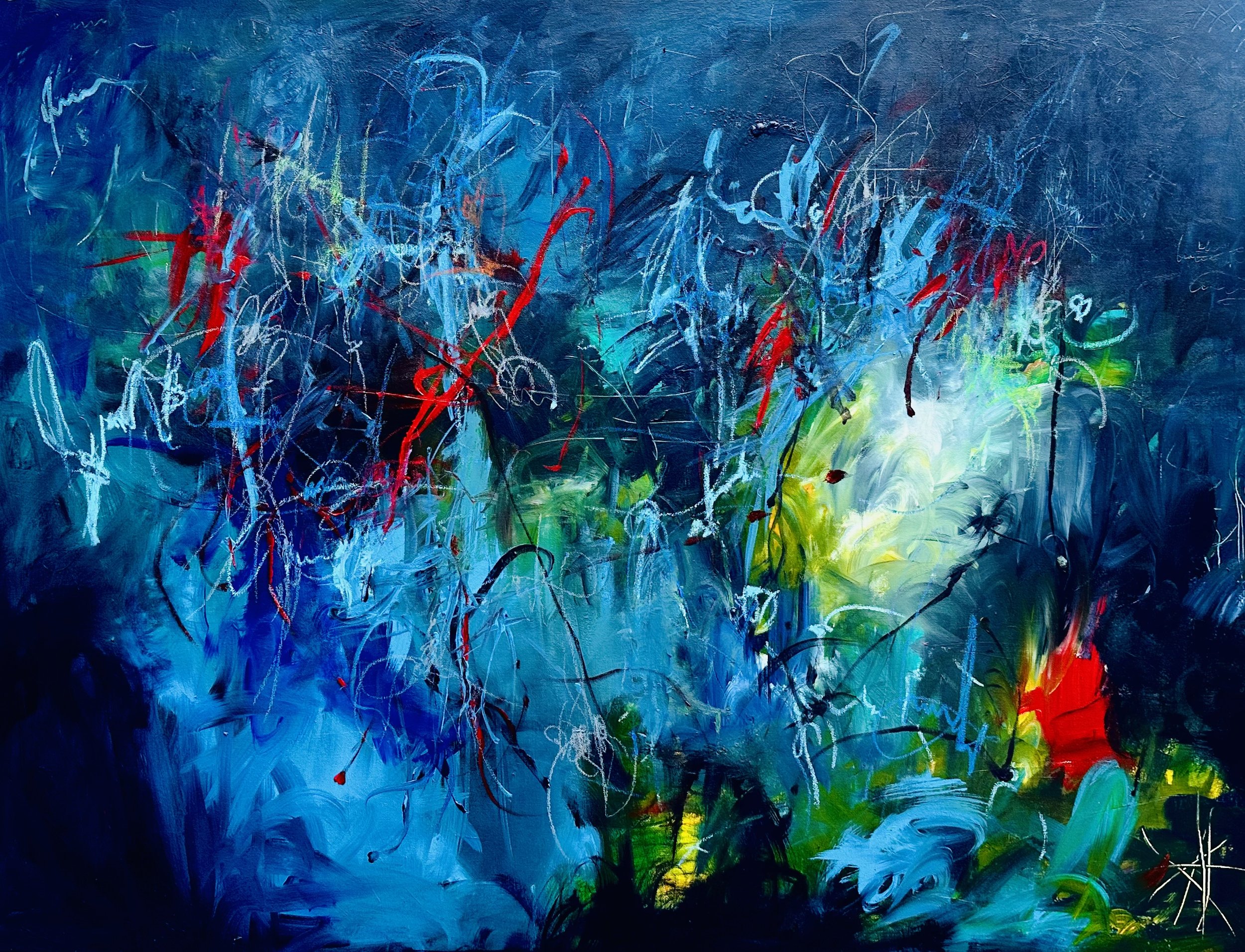 Reclaiming - A Deeper Knowing
36"x48" Acrylic & Oil Stick on Canvas