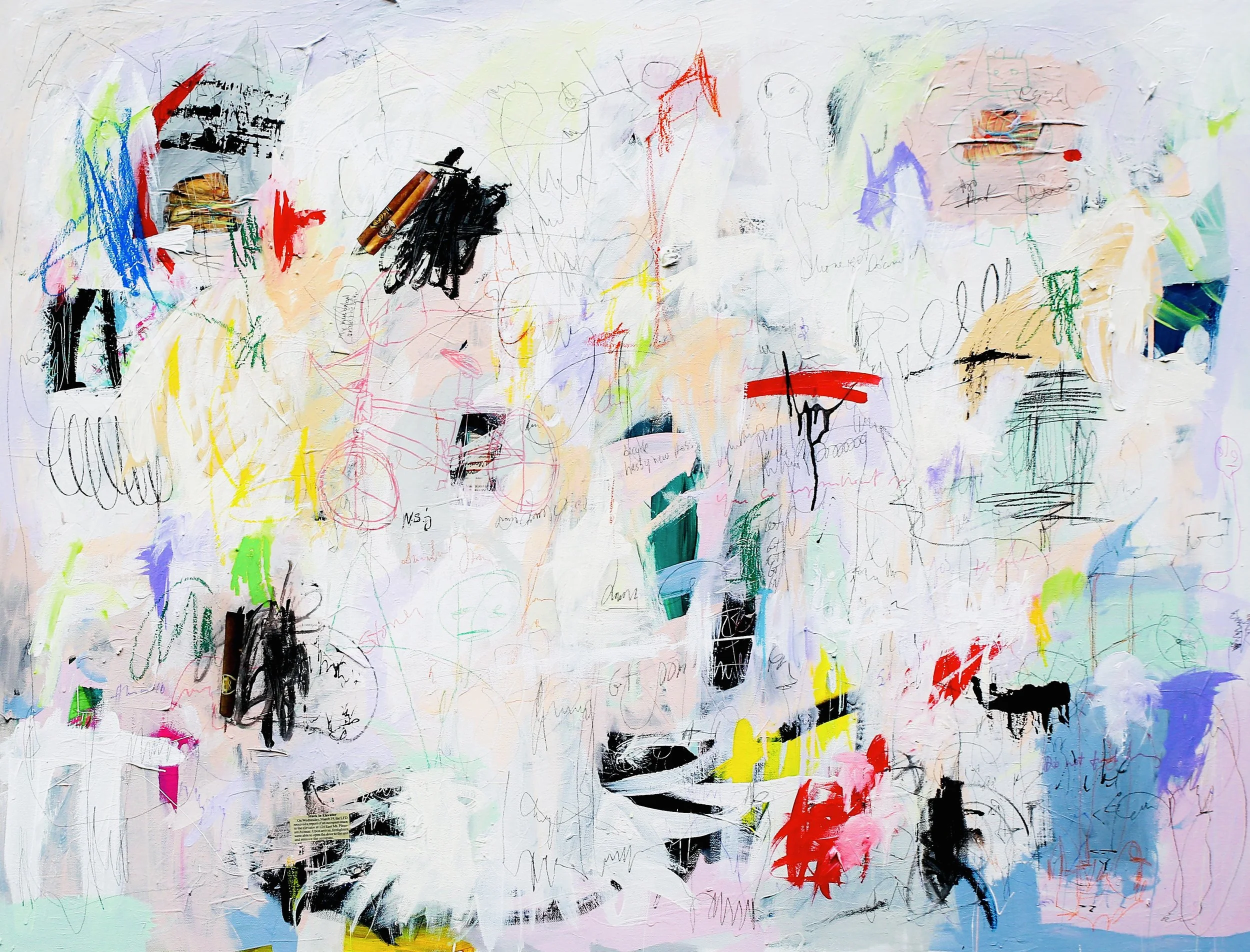 What the day left behind, 36" x 48" Mixed-Media on Canvas