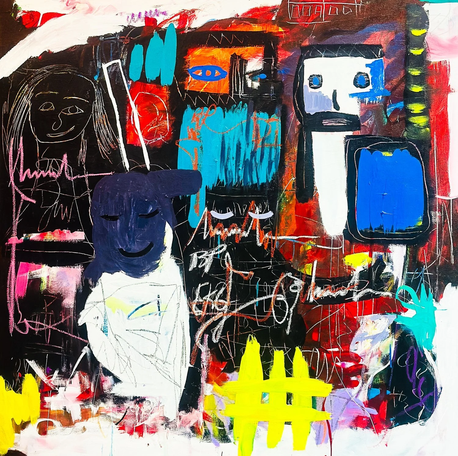 Untitled, 36" x 36" Mixed-Media on Canvas