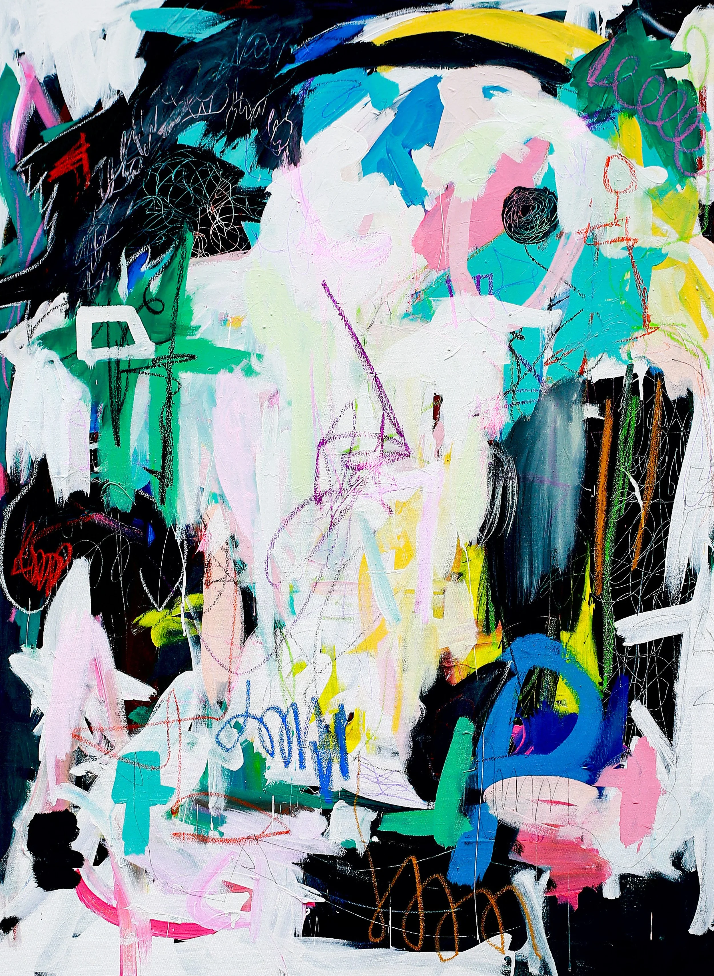 Quiet Rush, 36" x 48" Mixed-Media on Canvas