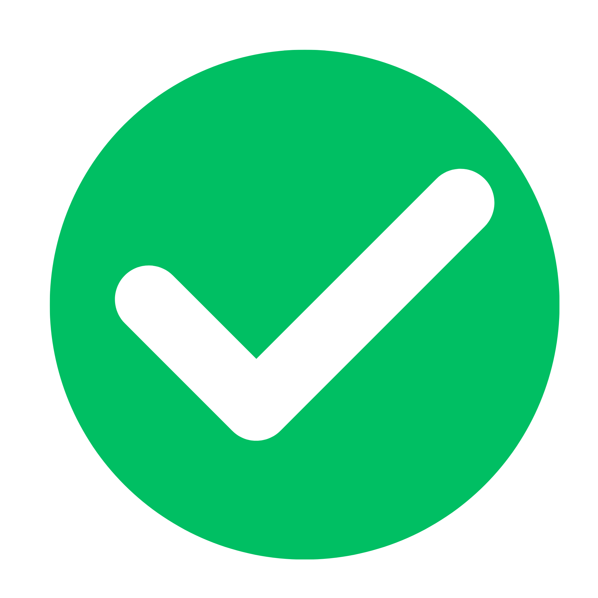 Green circle with white check mark inside.