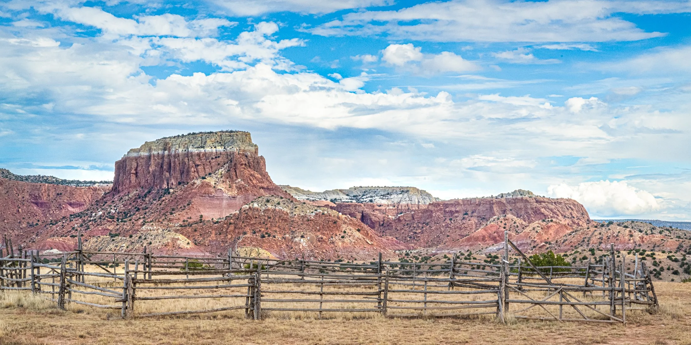 The corral at Ghost Ranch as featured in the movie City Slickers