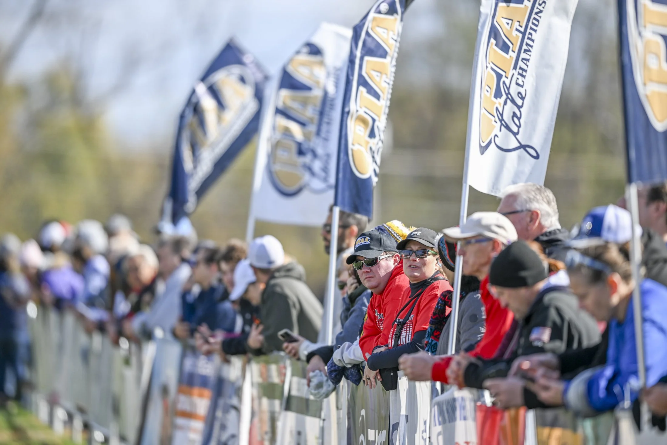 Friends and family line the course at the 2025 PIAA Cross Country Championship.