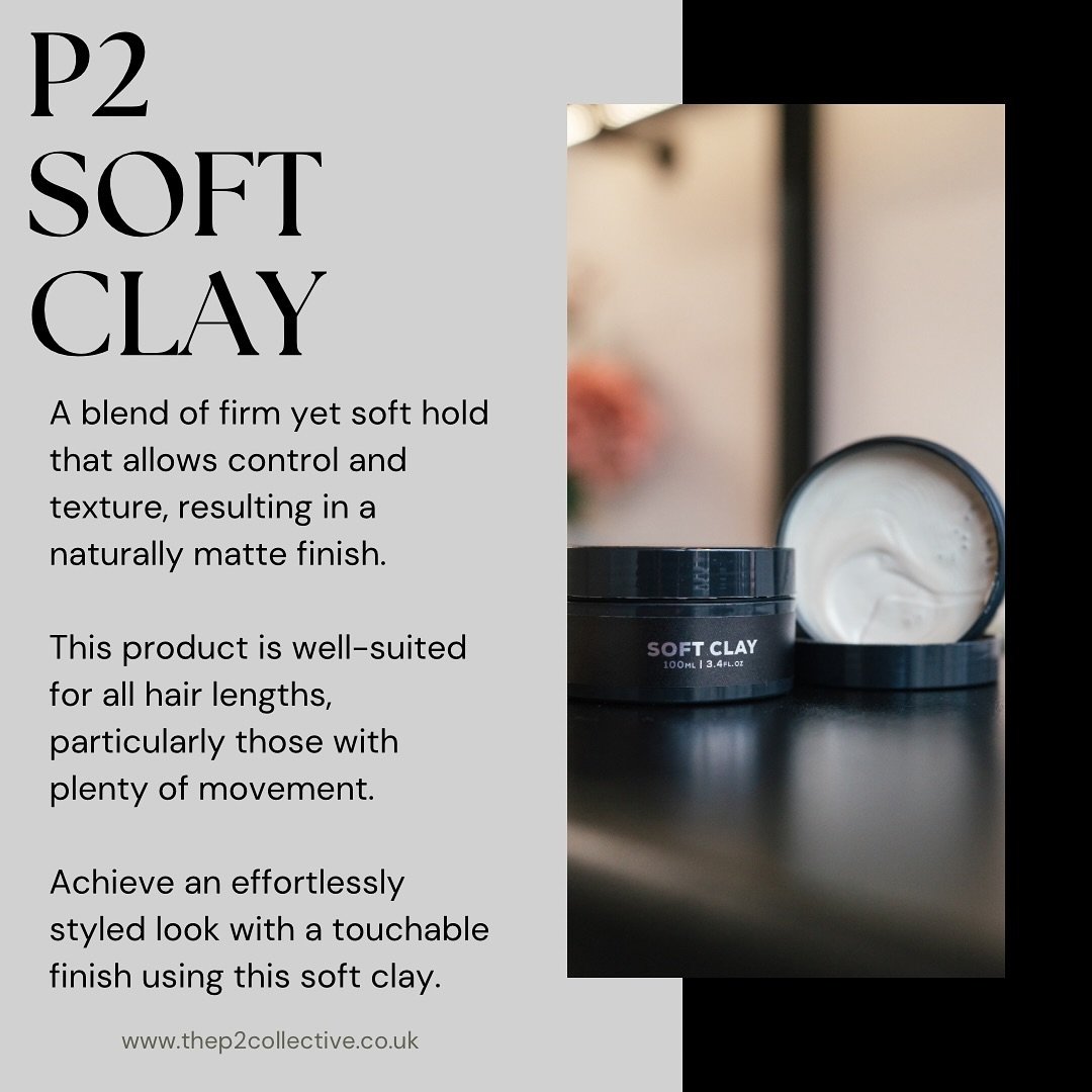 The P2 Soft Clay &ndash;

With a blend that offers a perfect balance of firmness and softness, this versatile product gives you control and texture while leaving a natural matte finish. 

Suitable for all hair lengths, especially those with lots of m