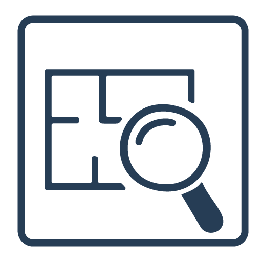 Icon representing site review and cleaning priorities for each area