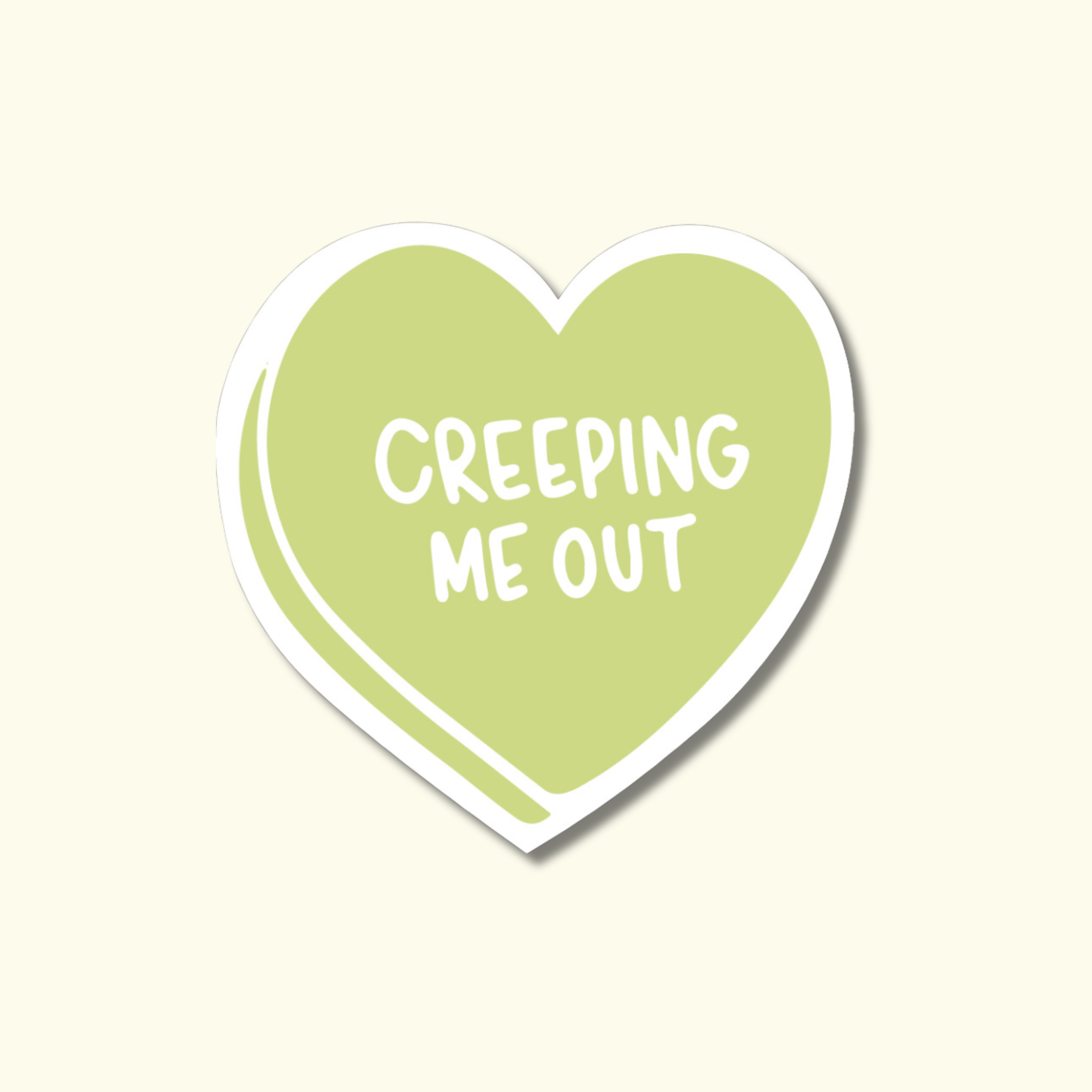 CREEPING ME OUT - HEART STICKER