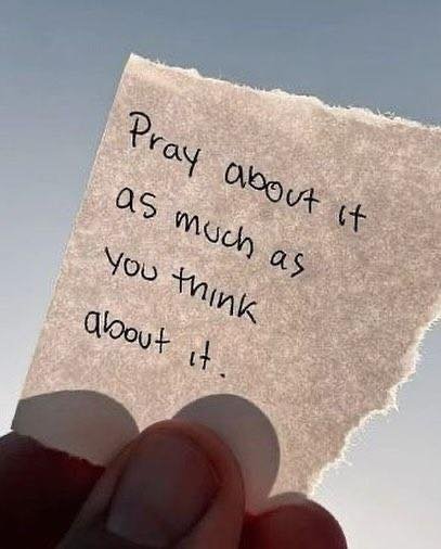 &ldquo;Pray about it as much as you think about it.&rdquo; 🤍

How much lighter would our hearts feel if every worry turned into a prayer? Every &ldquo;what if&rdquo; surrendered. Every anxious thought placed in God&rsquo;s hands.

Today, instead of 