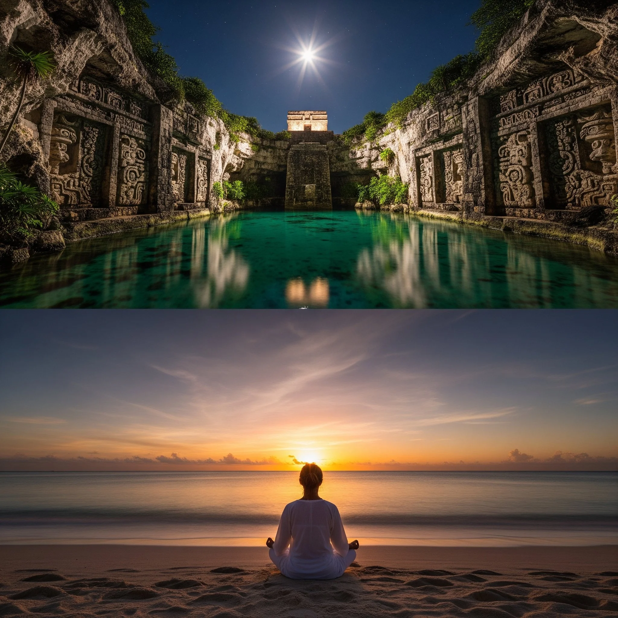 Baños de Luna y Meditación en la Riviera Maya