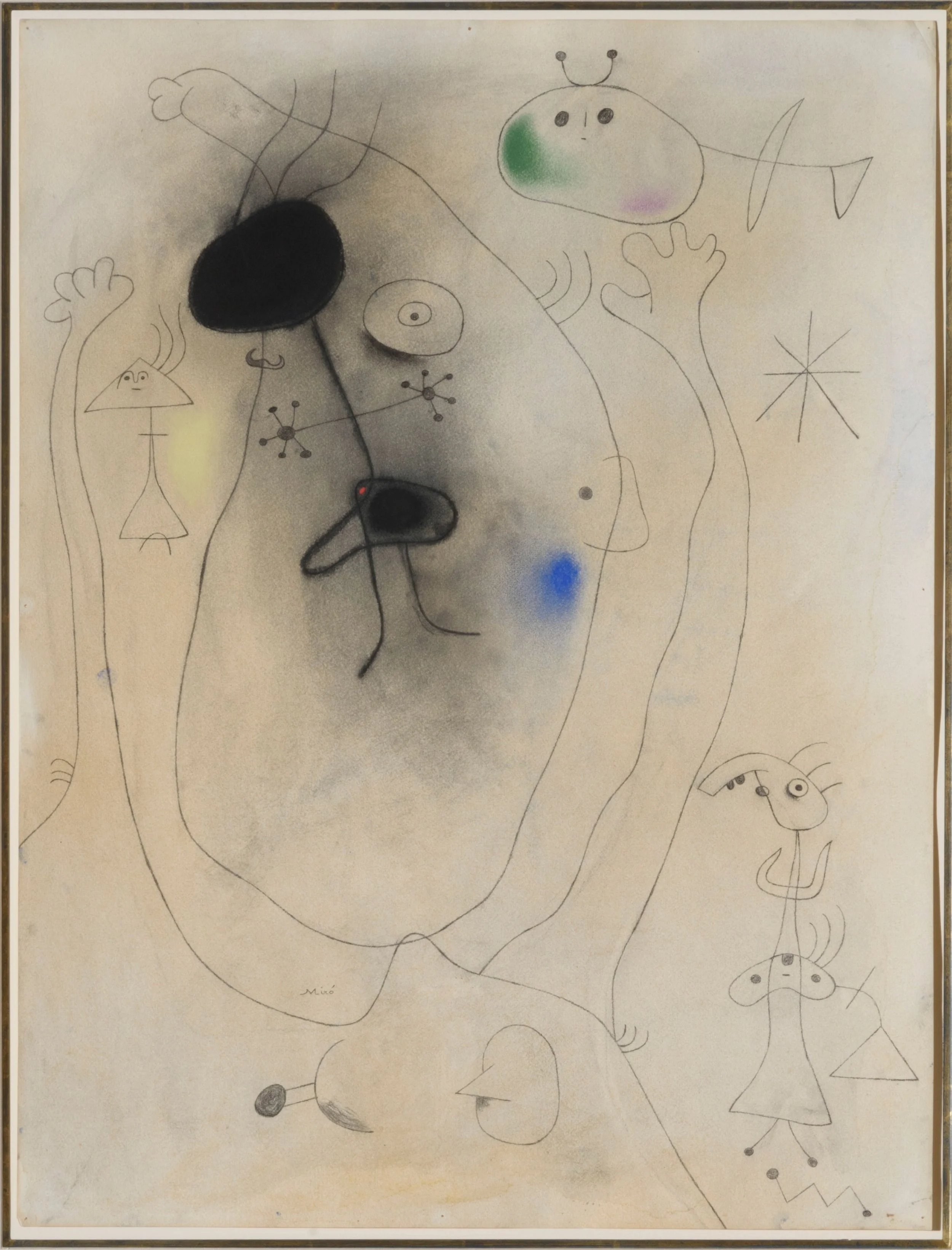  Femmes, oiseaux, étoile , 29 December 1941
Watercolor, pastel, and pencil on paper
25 x 19 inches
63.5 x 48.26 cm