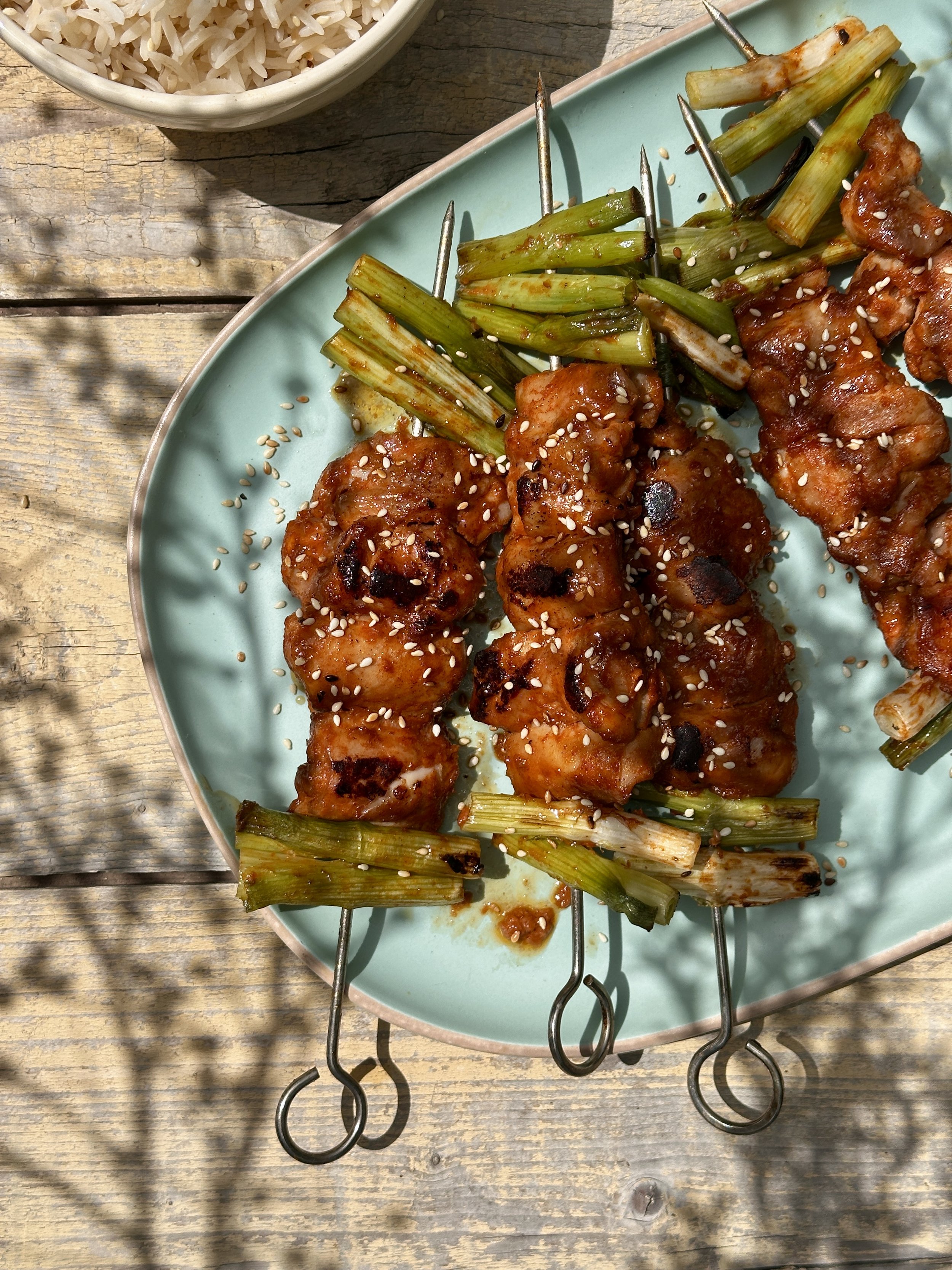 KOREAN STYLE BARBECUE CHICKEN SKEWERS