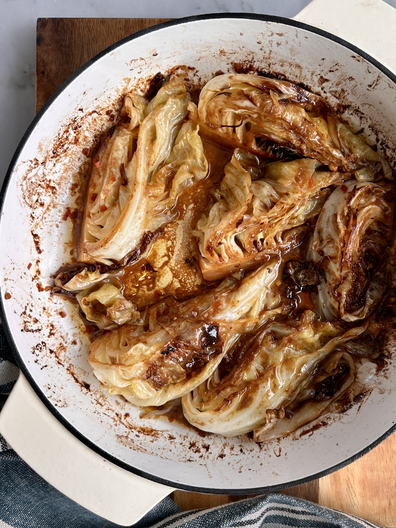 Roast cabbage wedges in miso butter