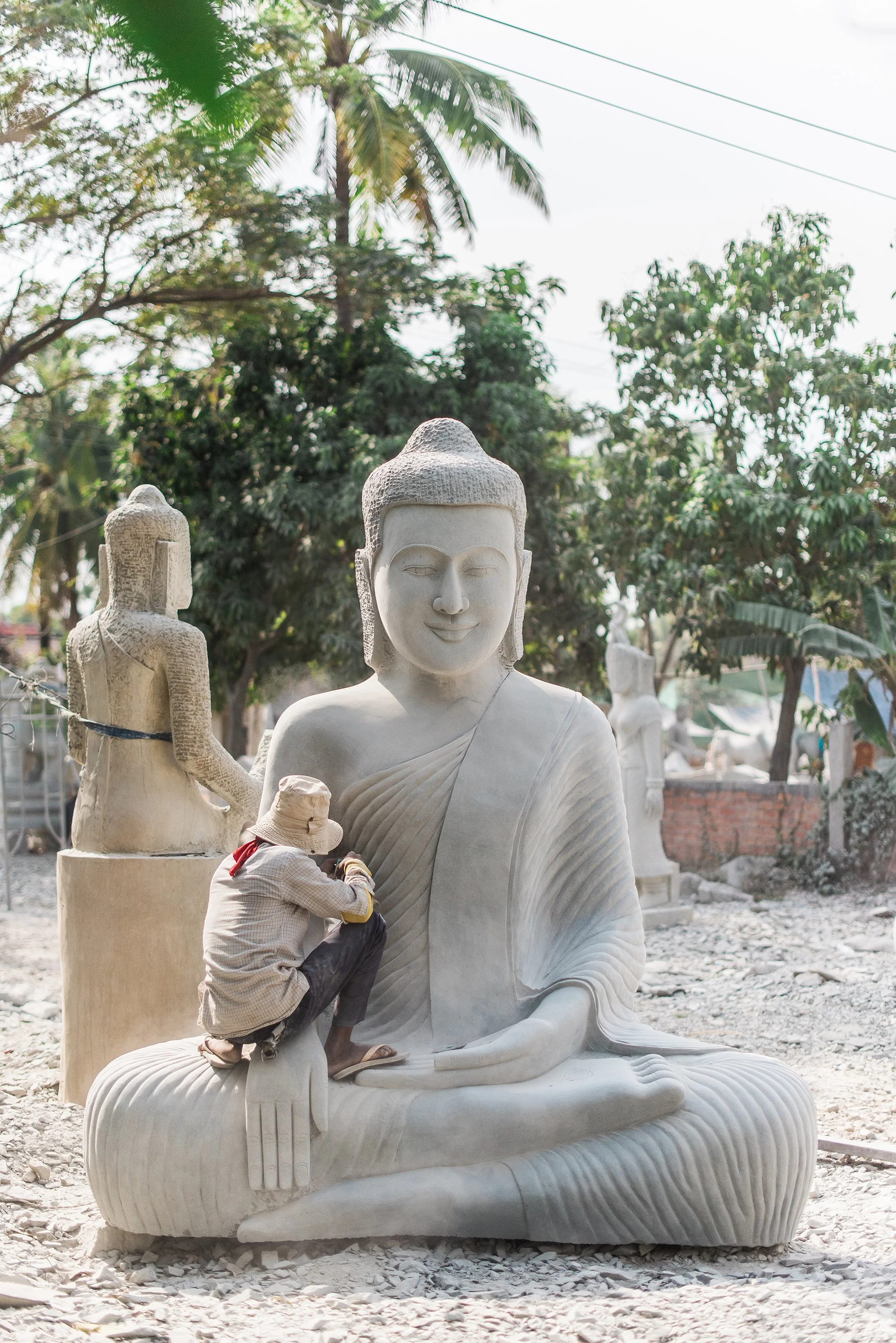 Cambodia Buddha carvers