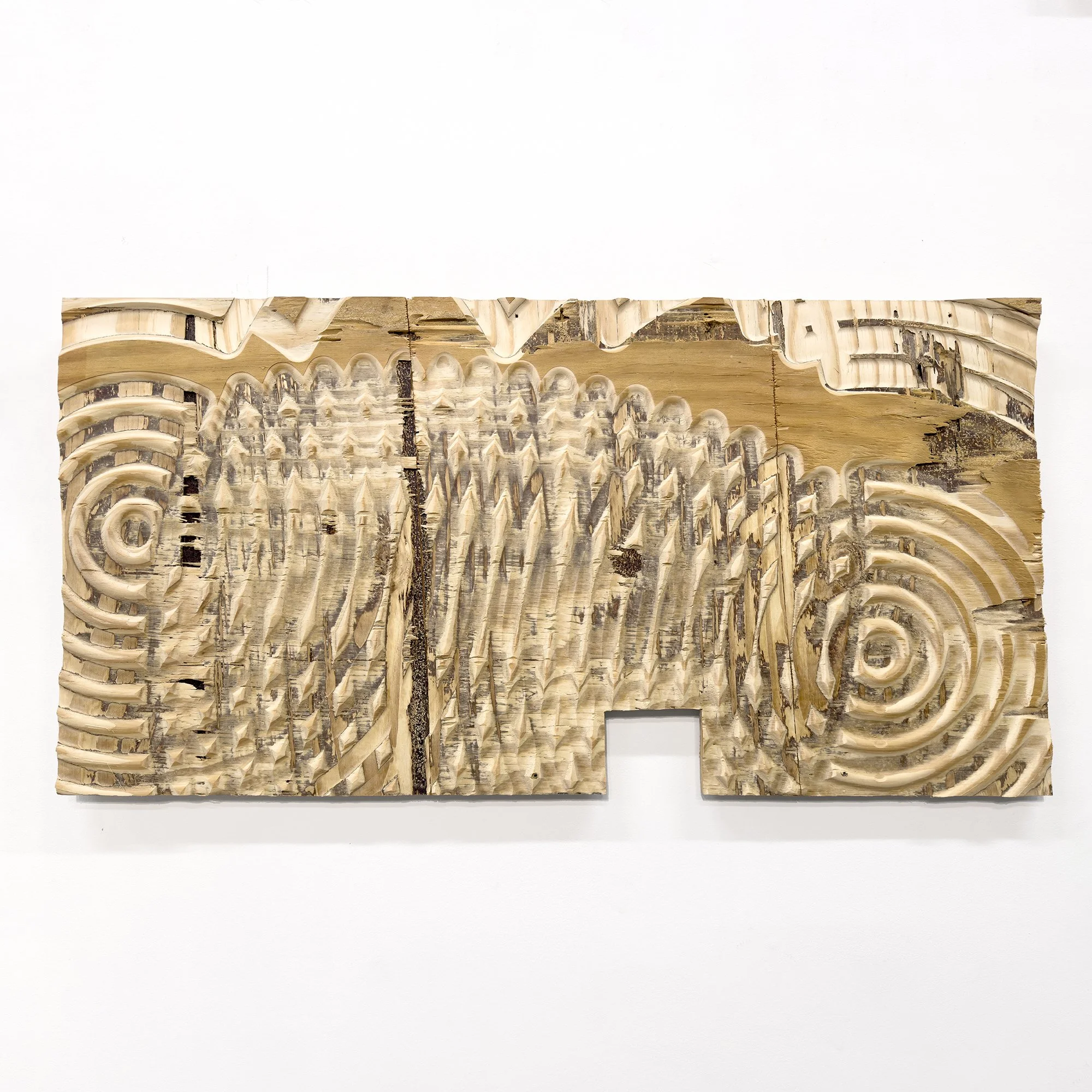 Echoes of infestation 
Reclaimed termite-marked wood 
32” L x 32” W x 1” D 
2024