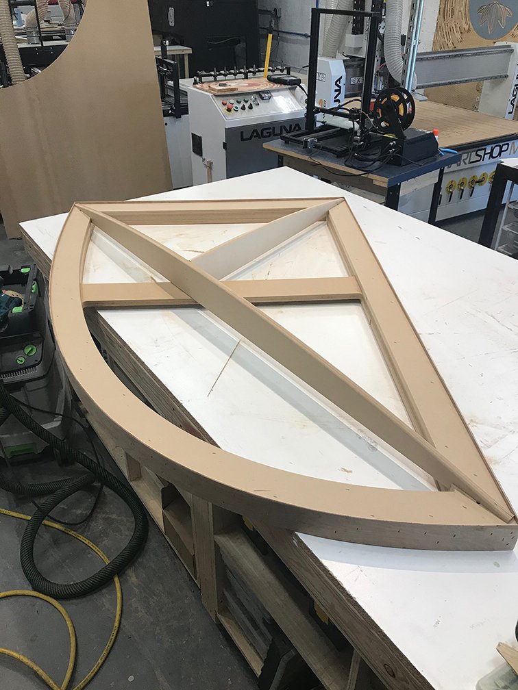 CNC-routed frame for Rachel Henriques