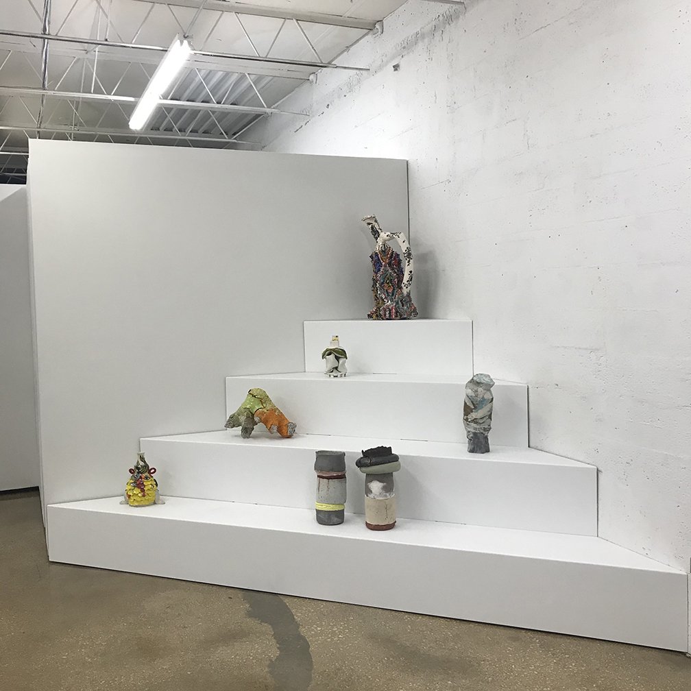 Stepped storage for exhibition