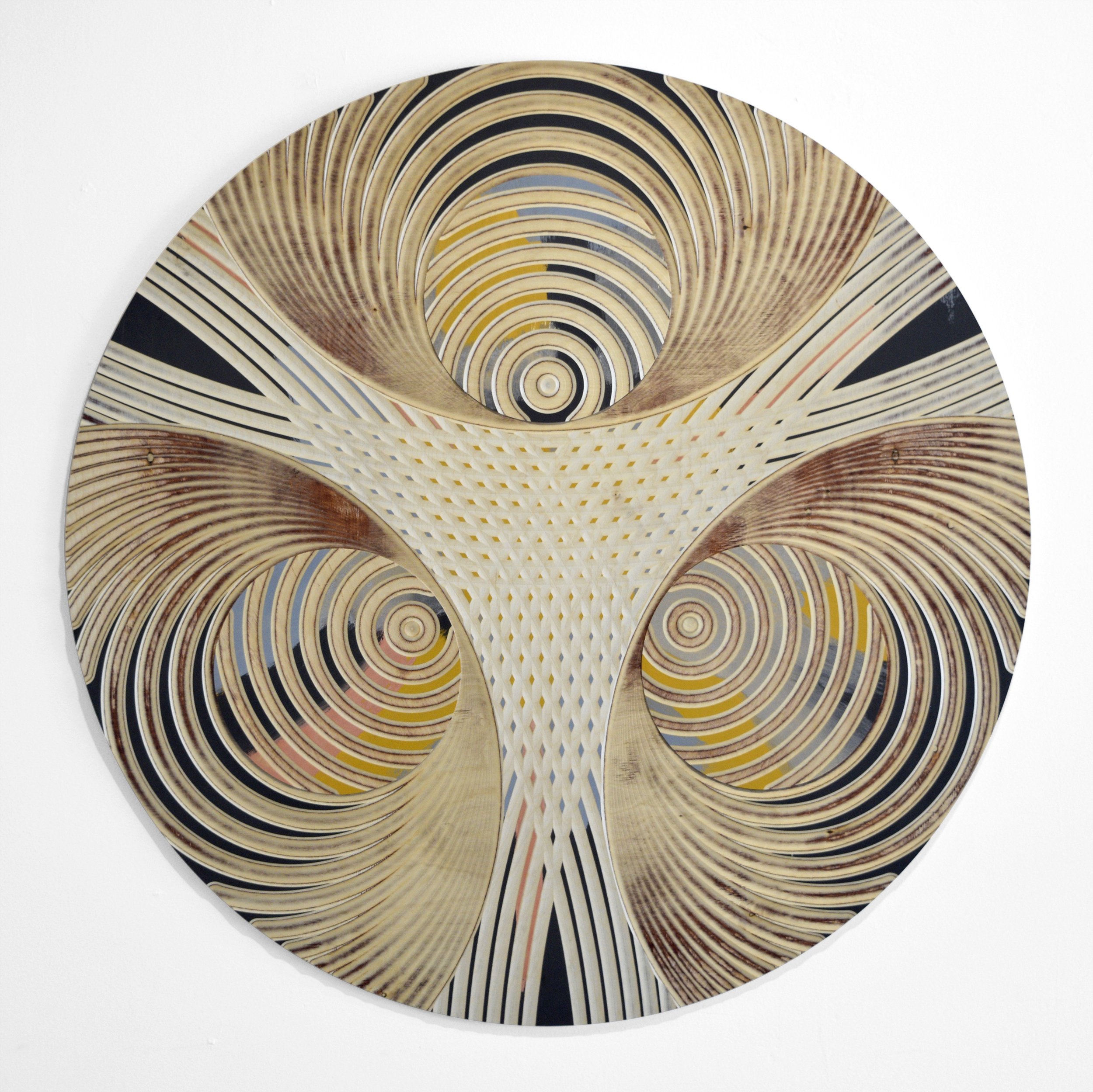 Convergent Boundaries, 47” x 47” x 1”, 2020