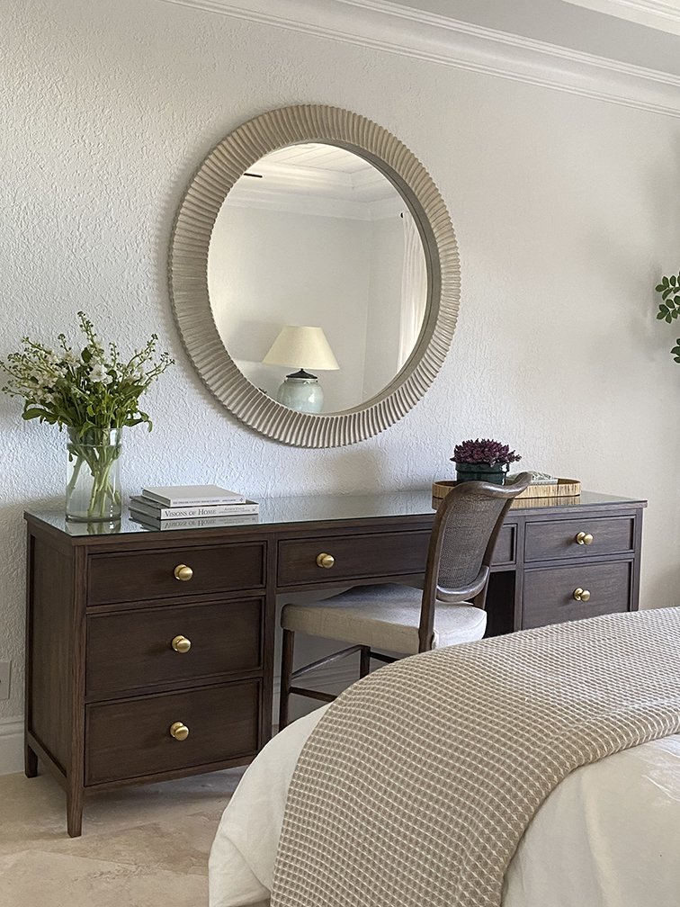 White oak vanity, blackened and oiled. Designed by Timeless Oak Designs