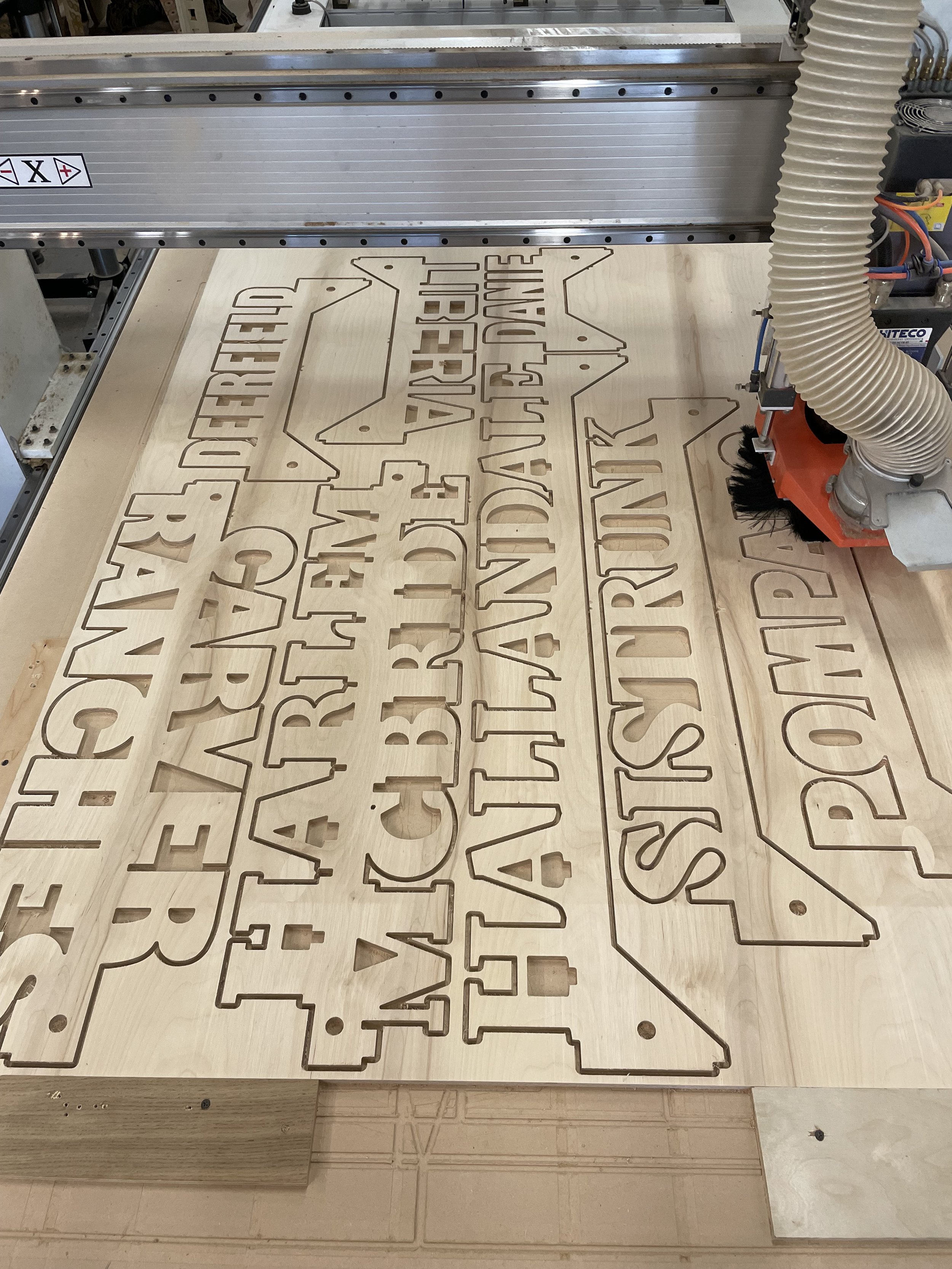 CNC toured plywood parts for event