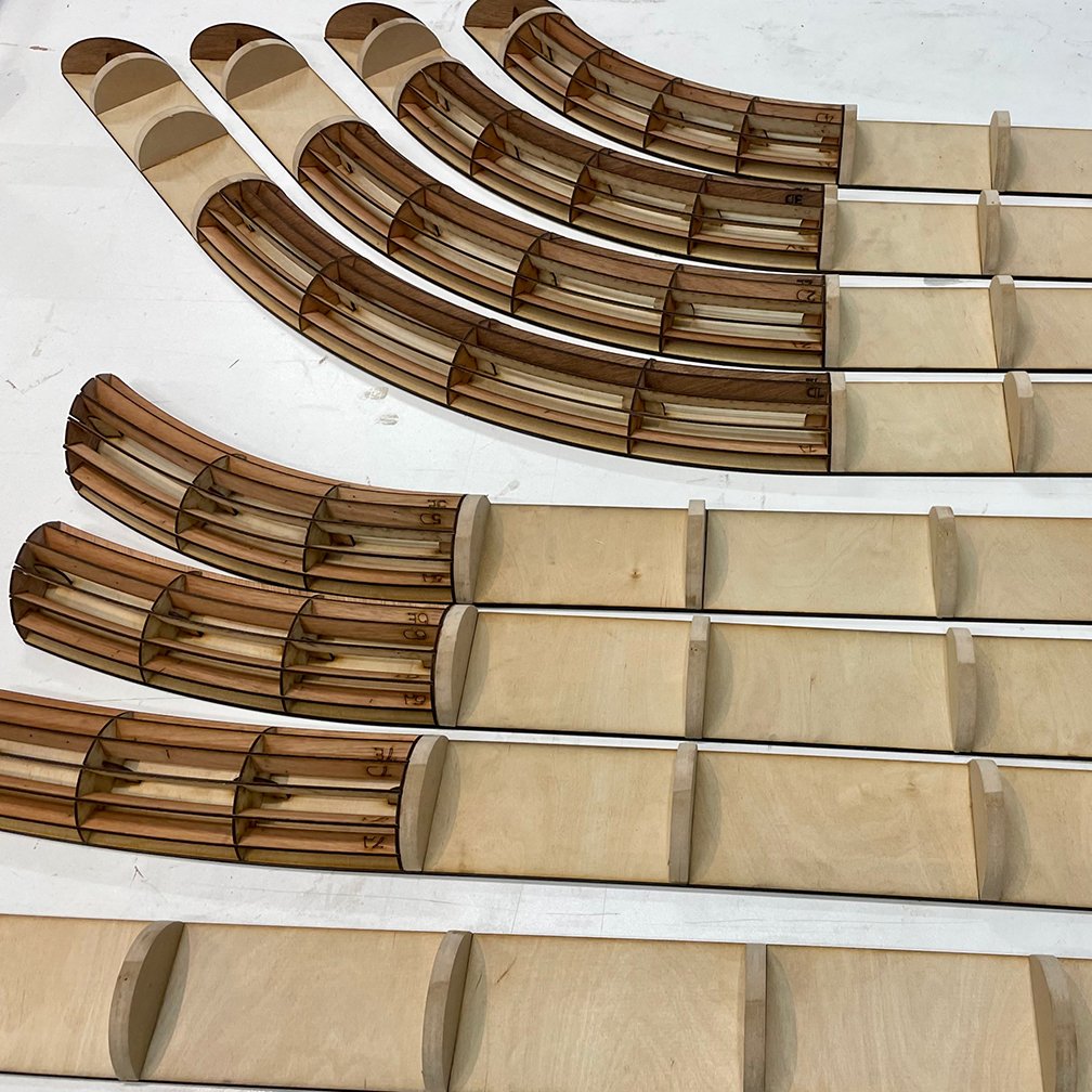 Lasercut and CNC-routed formwork for Rachel Henriques