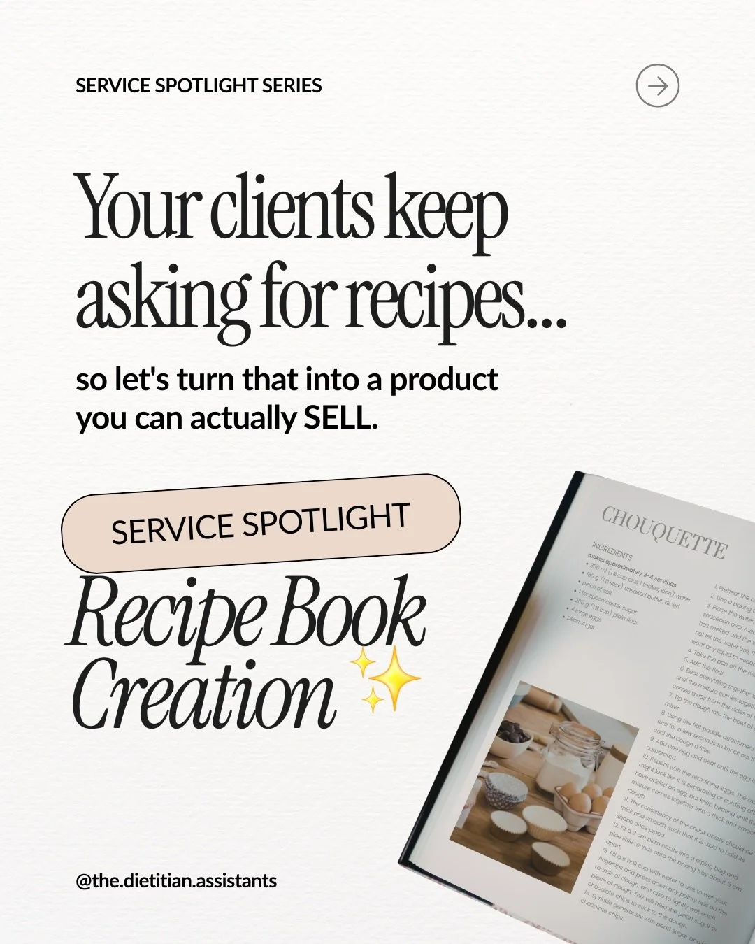 You&rsquo;ve been sharing recipes with clients for years&hellip;
But what if those recipes could work FOR you?

What if they could be: 
&rarr; A lead magnet that grows your email list 
&rarr; A paid product that brings in passive income 
&rarr; A gor
