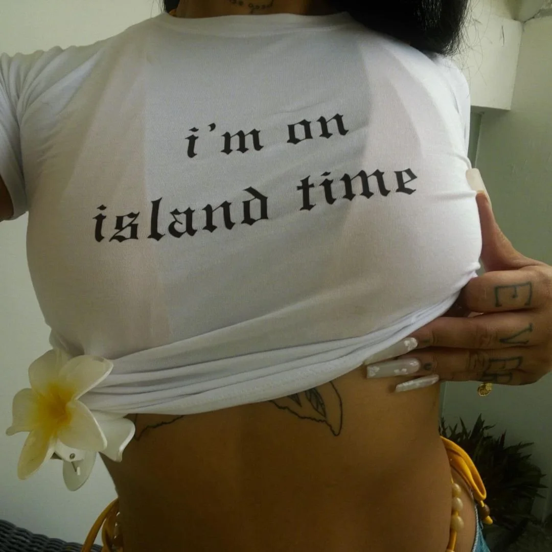 On island time 🌺🌴🐚 shop baby tees ✨