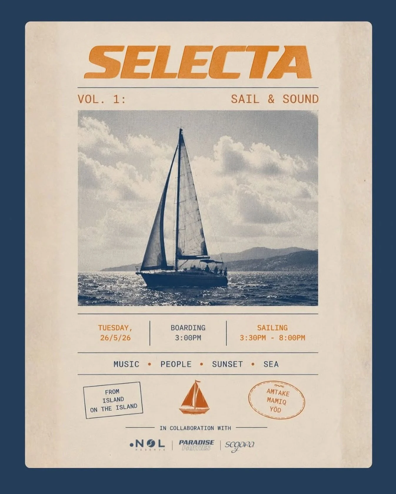 So proud of our friends at @kitaselecta on the launch of SELECTA Vol. 1 Today ⛵️🌅 @amtake__ @itsyaboimamiq @yod.__ 
Music, sea, sunset, beautiful people and island energy all in one place. Honoured to be one of the sponsors and can&rsquo;t wait to w