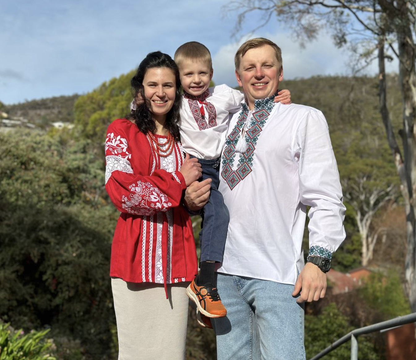 Anna and Oleh Mykhalchuk representing two Hobart family businesses