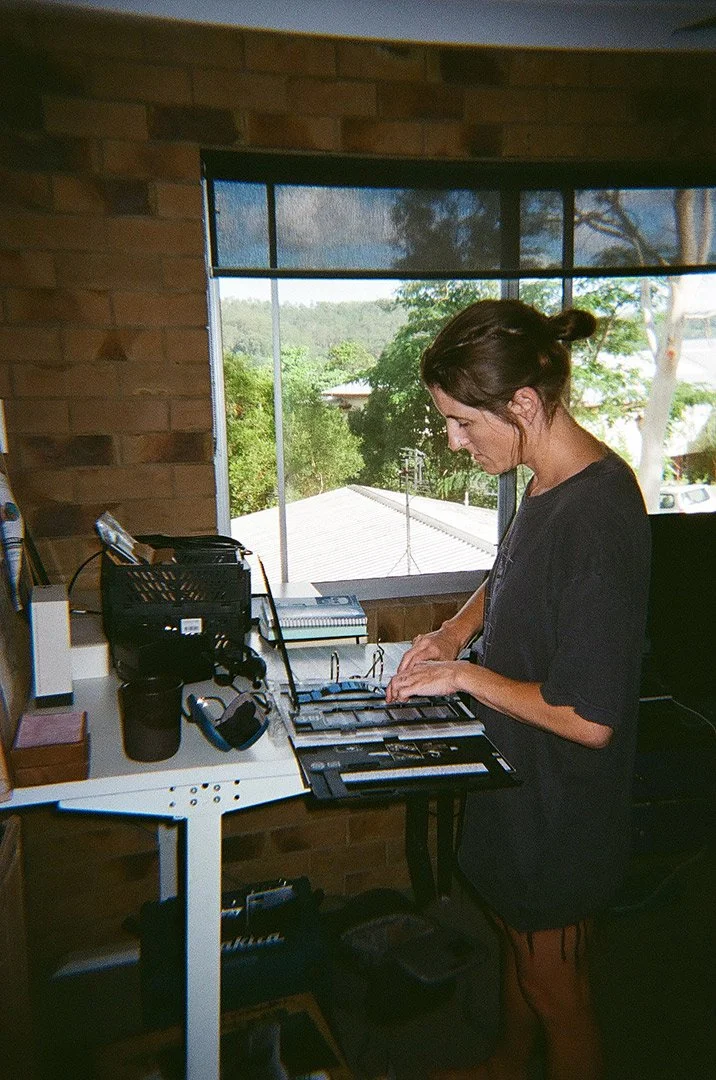 Cynthia Lee adding negative to a 35mm scaning