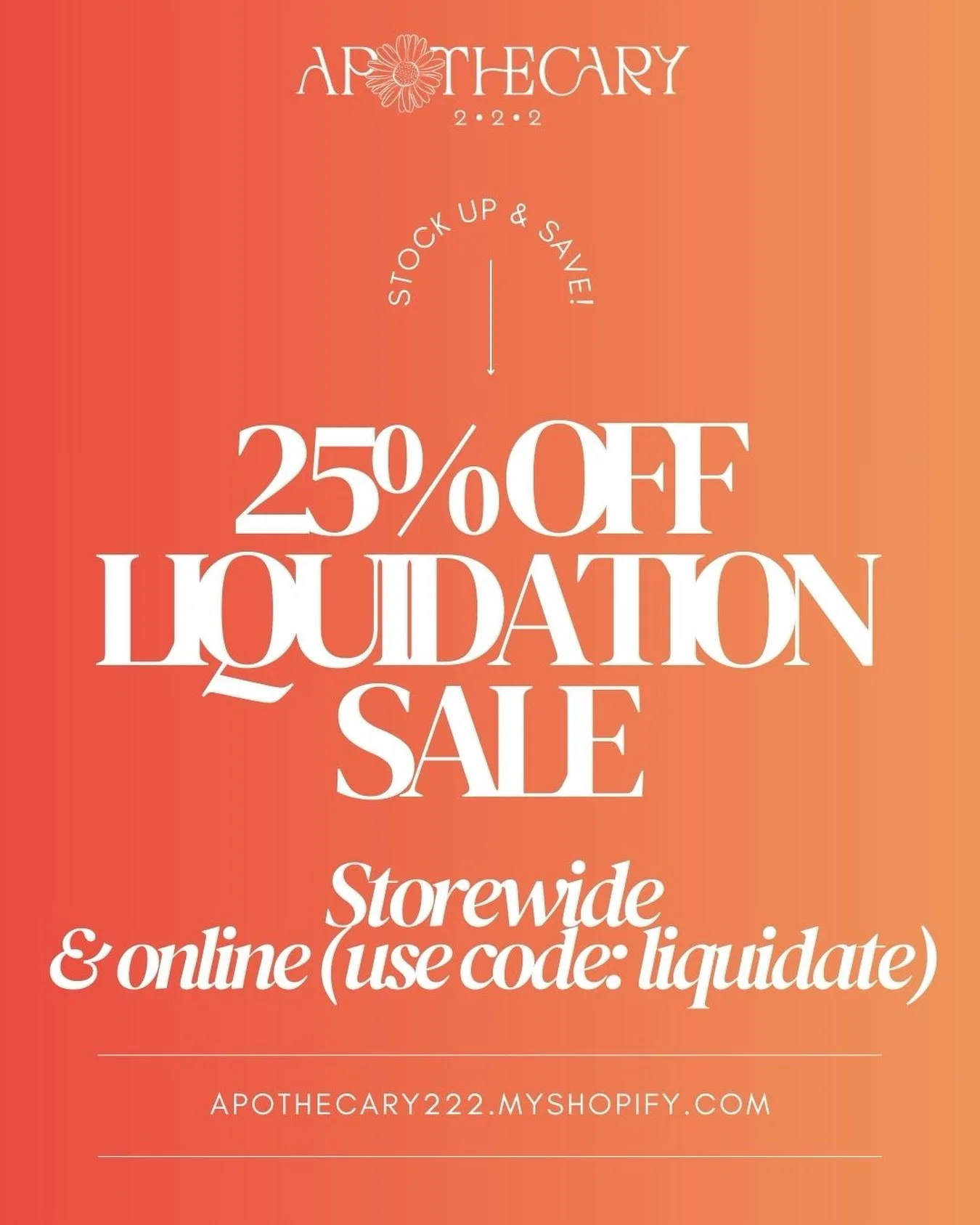 Help me clear out all this inventory while there&rsquo;s still a good selection of all your nontoxic lifestyle essentials!

Shop in person this week Tuesday-Thursday from 10am-3pm and online anytime. Online shoppers use the code LIQUIDATE for 25% off
