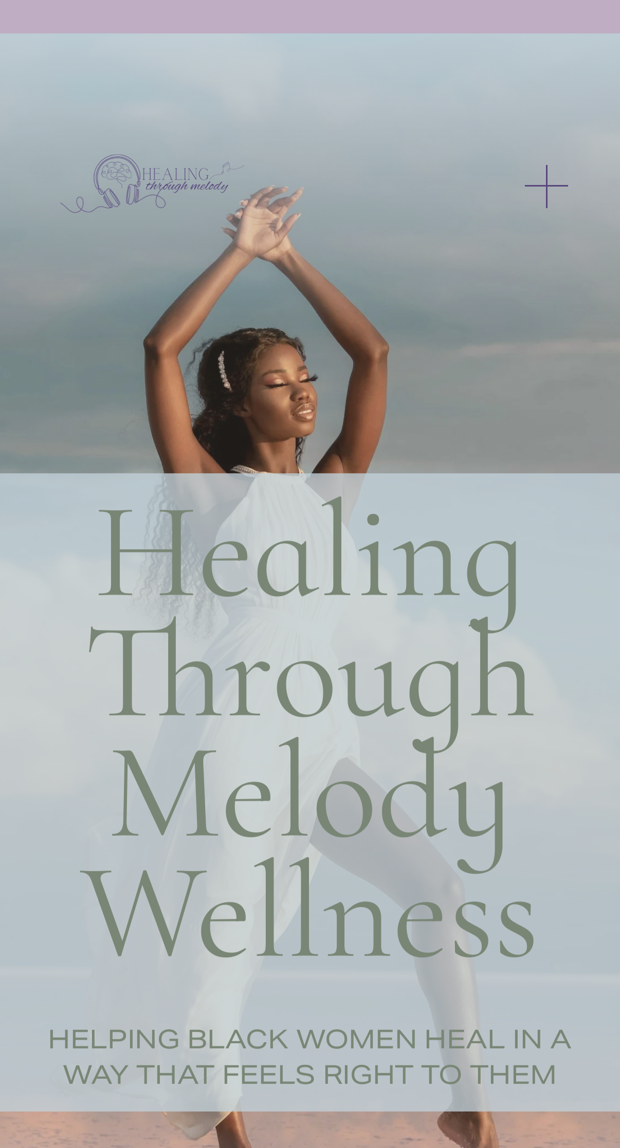 Therapist website design for Healing Through Melody Wellness – one-page site for therapy for Black women.