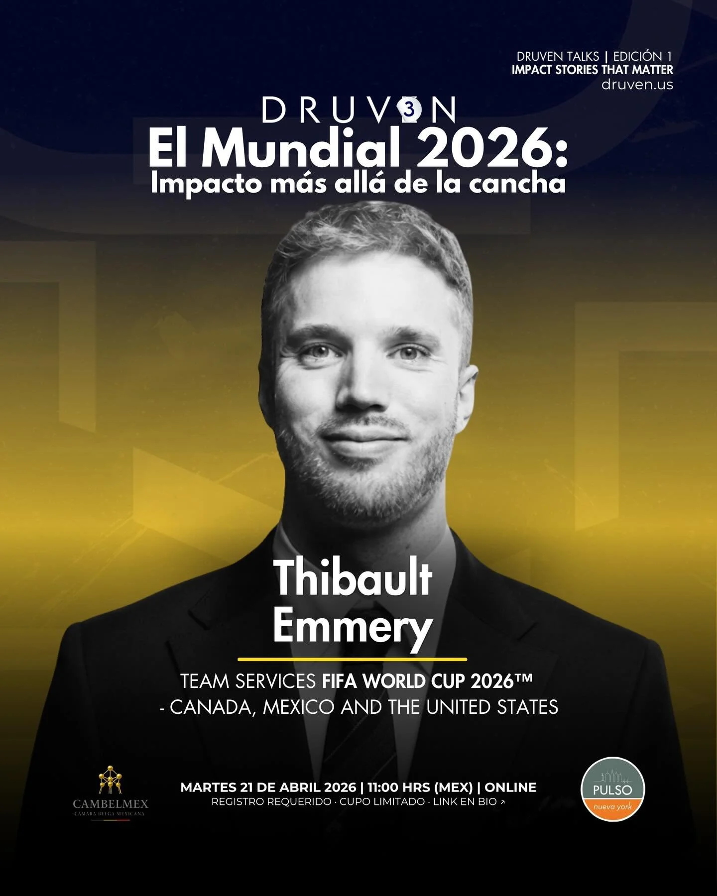 ⚽🏆 𝗗𝗥𝗨𝗩𝗘𝗡 𝗧𝗮𝗹𝗸𝘀 &ndash; 𝗘𝗱𝗶𝗰𝗶&oacute;𝗻 𝟬𝟭 El Mundial 2026: Impacto m&aacute;s all&aacute; de la cancha 🌎🇺🇸🇨🇦🇲🇽

El torneo m&aacute;s grande del mundo no se organiza solo. Detr&aacute;s de cada equipo, hay alguien que lo hac