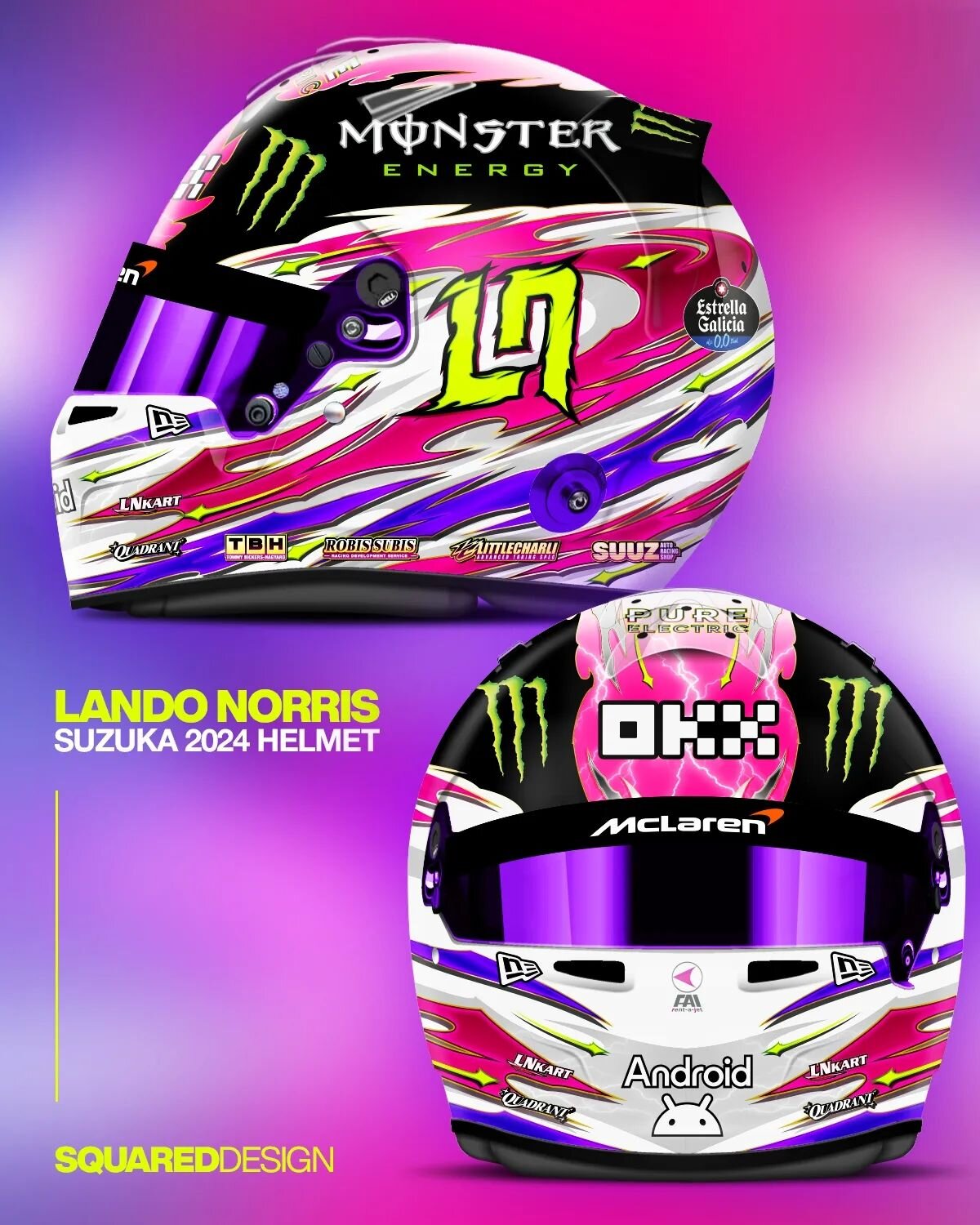 So here it is, the coolest project I've worked on to date - Lando Norris' 2024 Japanese Grand Prix special helmet!

I practically got to design the whole thing from the ground up, which was amazing! A Japanese drifting style-inspired design with my o