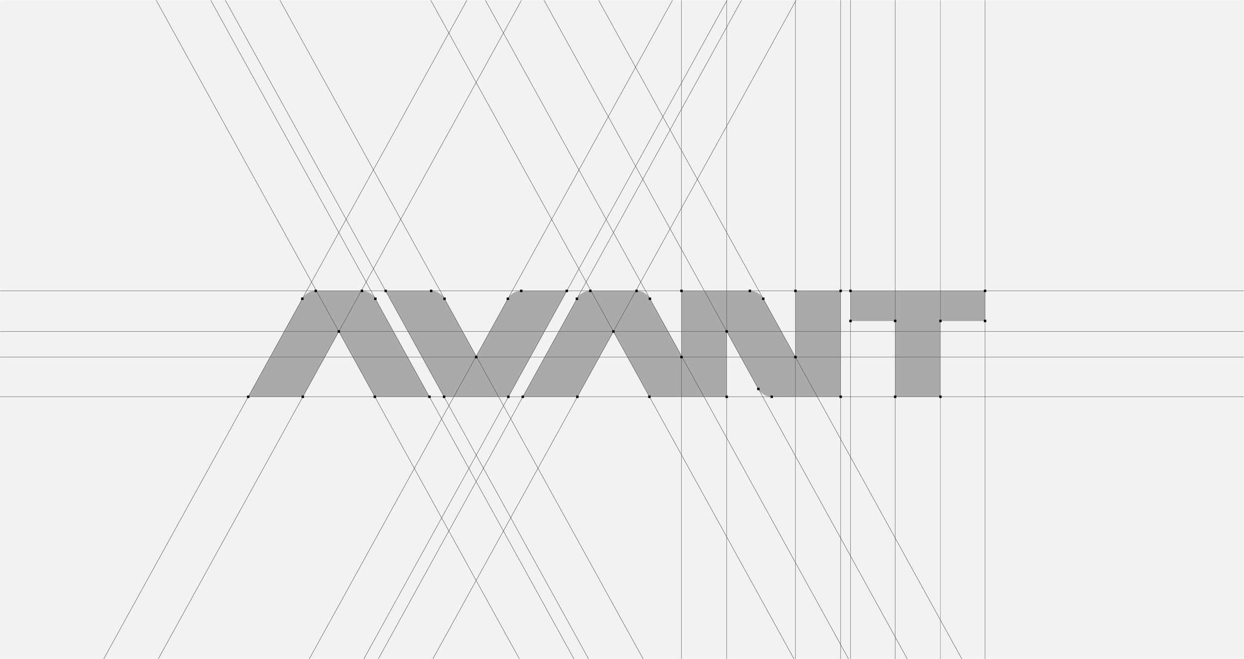  Custom, hand designed logo - this is not an existing font that anyone can just download and recreate.  Here you can see the spacing and aligned structure of the design. 