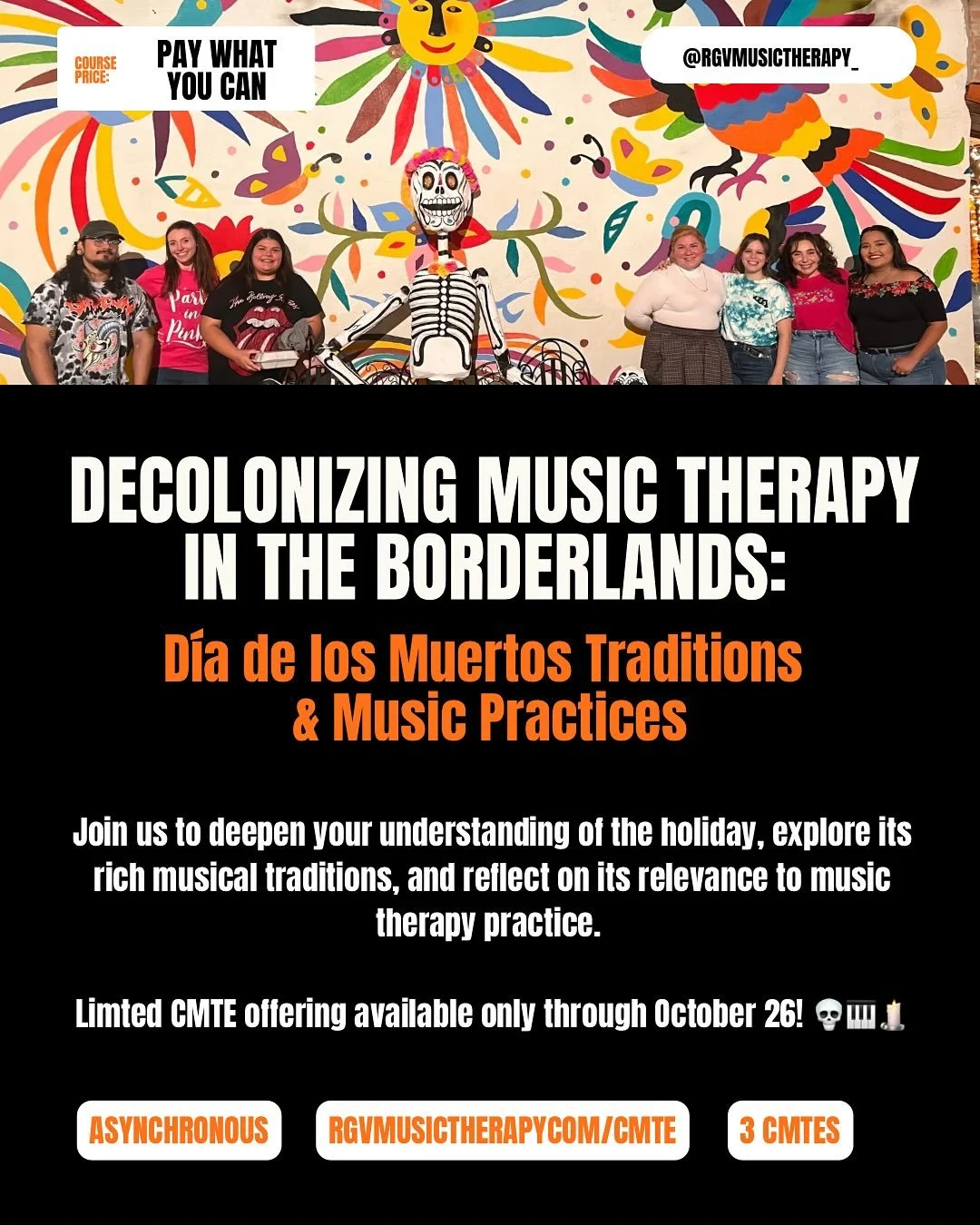 ⭐️Limited CMTE Opportunity⭐️

D&iacute;a de los Muertos (Day of the Dead) is an important holiday recognized and honored across the Latine diaspora. It is a time of joyful recognition and remembrance of ones we&rsquo;ve lost and a chance to reflect o
