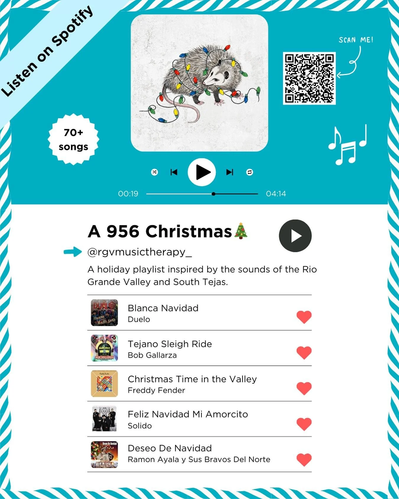 &lsquo;Tis the season, South Texas! 🌟🎅

Our collective Christmas playlist now has 70+ tracks from local RGV + South Texas artists&mdash;all in one place. These are just a preview! Search &ldquo;A 956 Christmas&rdquo; or click the link in bio to lis