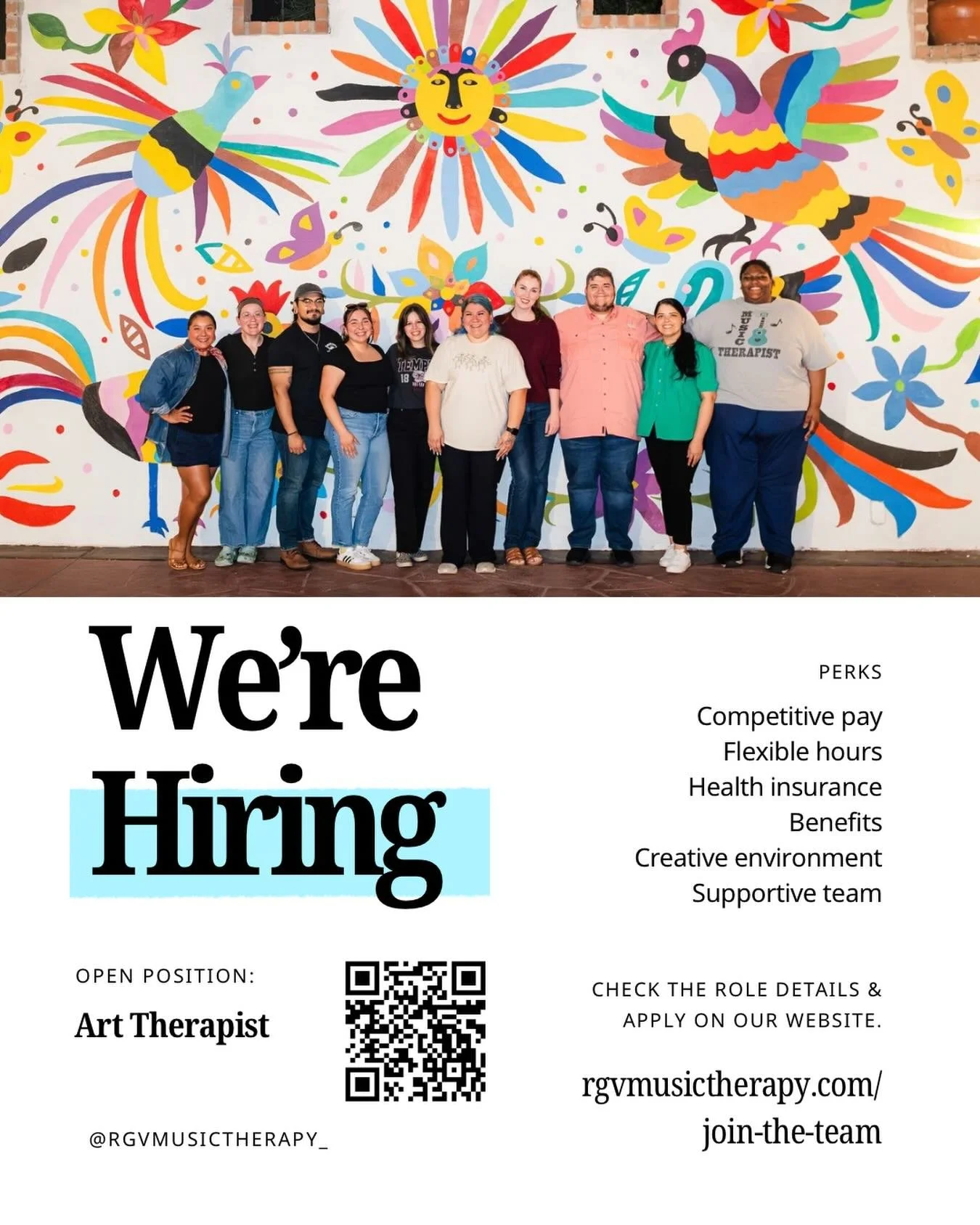 We&rsquo;re growing our team 🎨✨🎶

Now hiring an Art Therapist to join our collaborative, creative care team!

At our center, you&rsquo;ll work alongside board certified music therapists and recreational therapists to provide meaningful, client-cent
