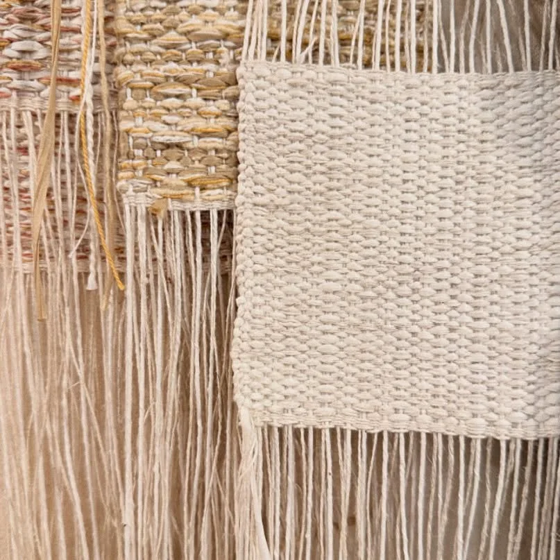 Cotton, linen, raffia.