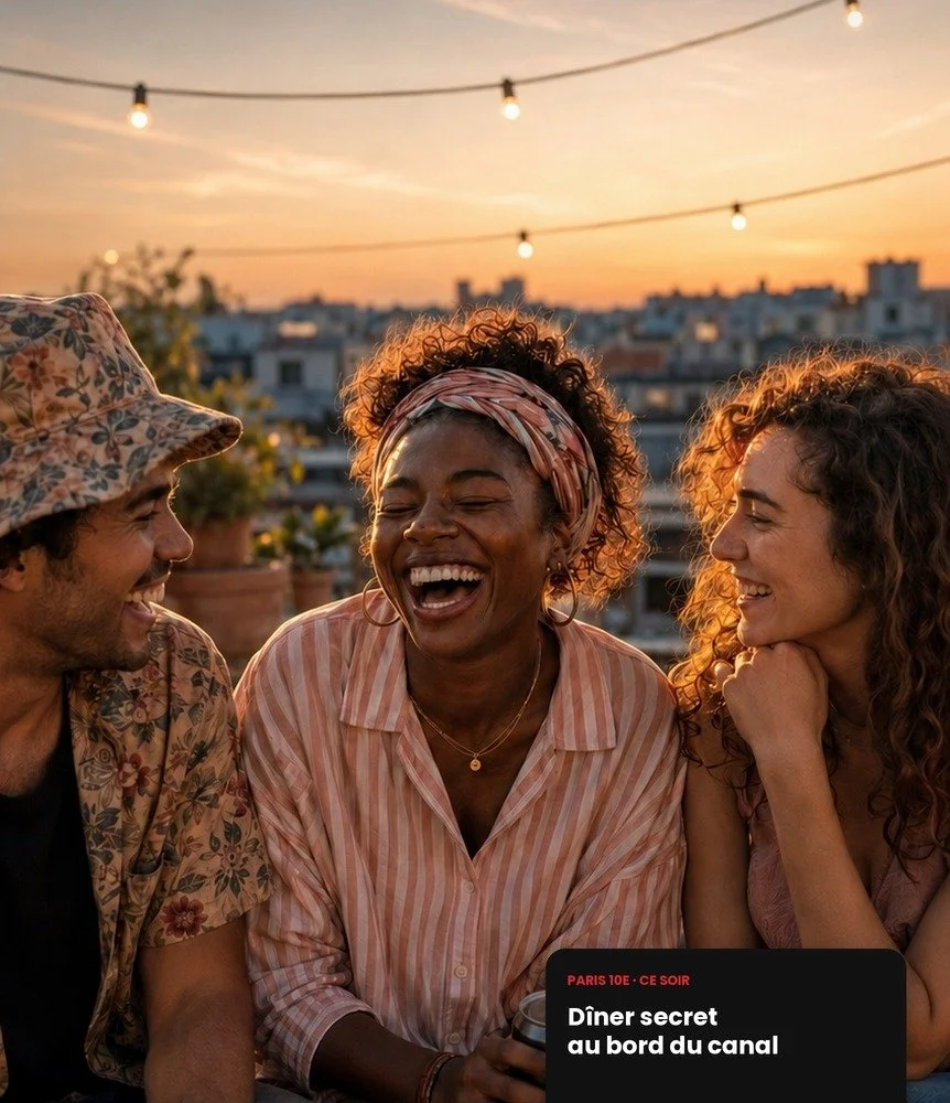 Trois personnes partageant une expérience en ville