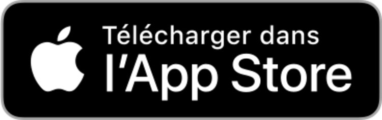 Bouton d'incitation à télécharger une application dans l'App Store, avec logo Apple