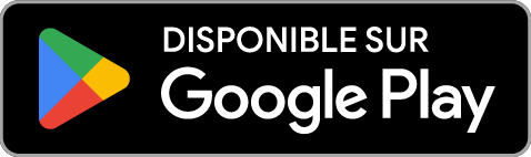 Logo Google Play avec texte Disponible sur Google Play