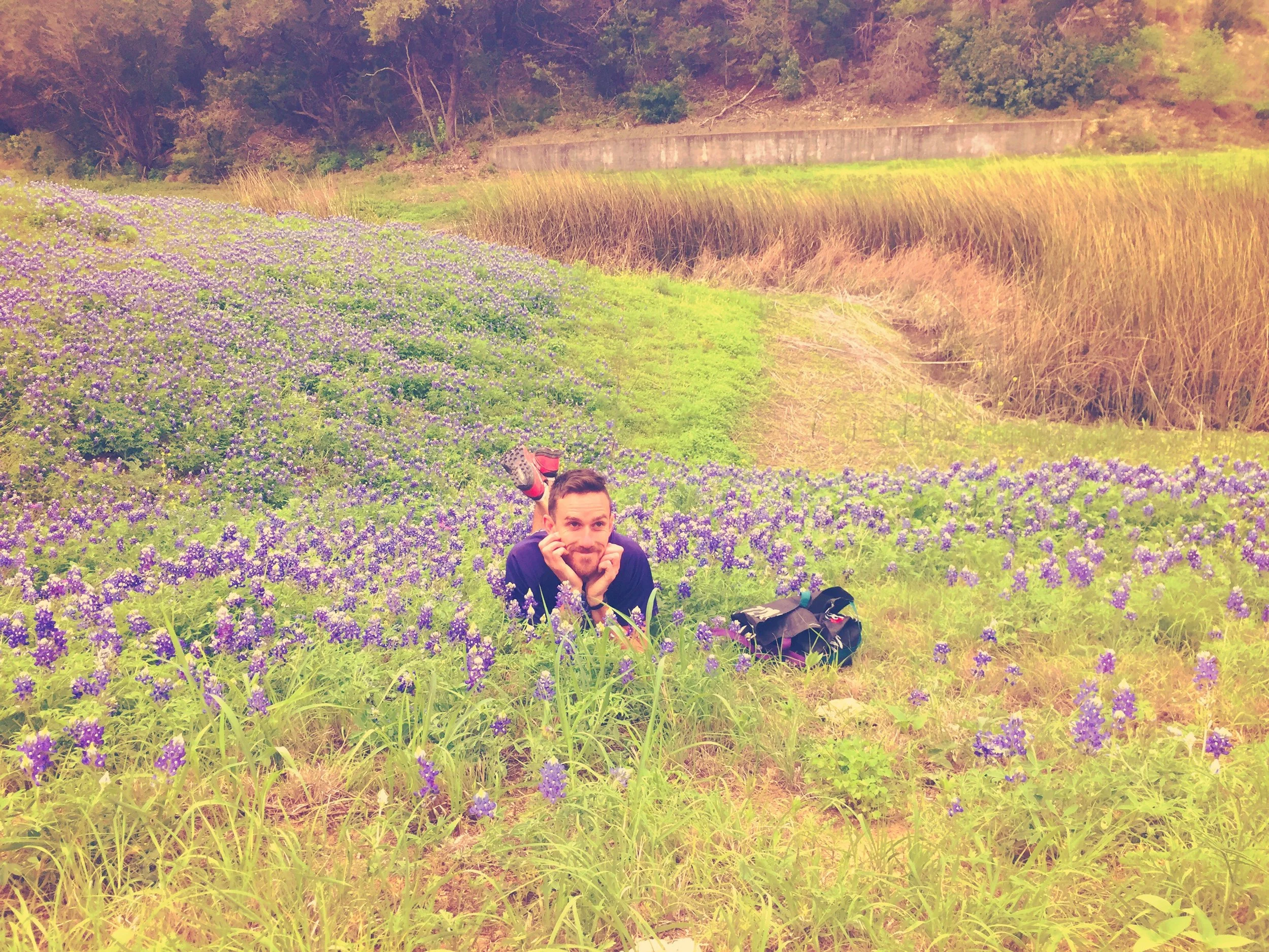 Trail Runs with Bluebonnets near Austin