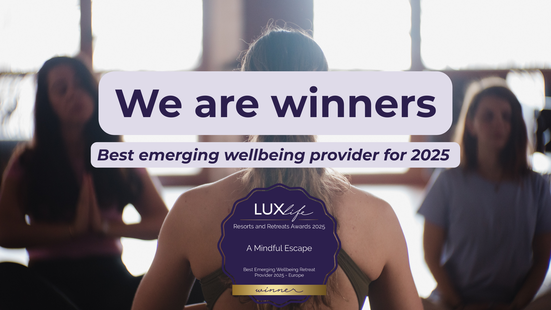 A Mindful Escape has won best emerging wellbeing provider for 2025 in Europe