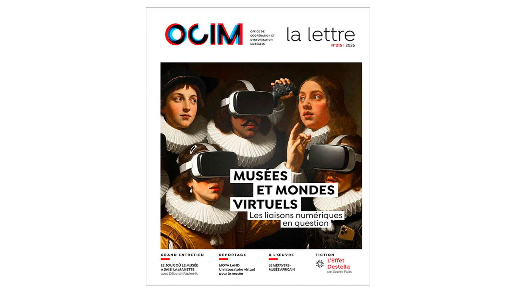 OCIM Journal Cover showing People from 16th-Century Dutch paintings wearing contemporary VR headsets